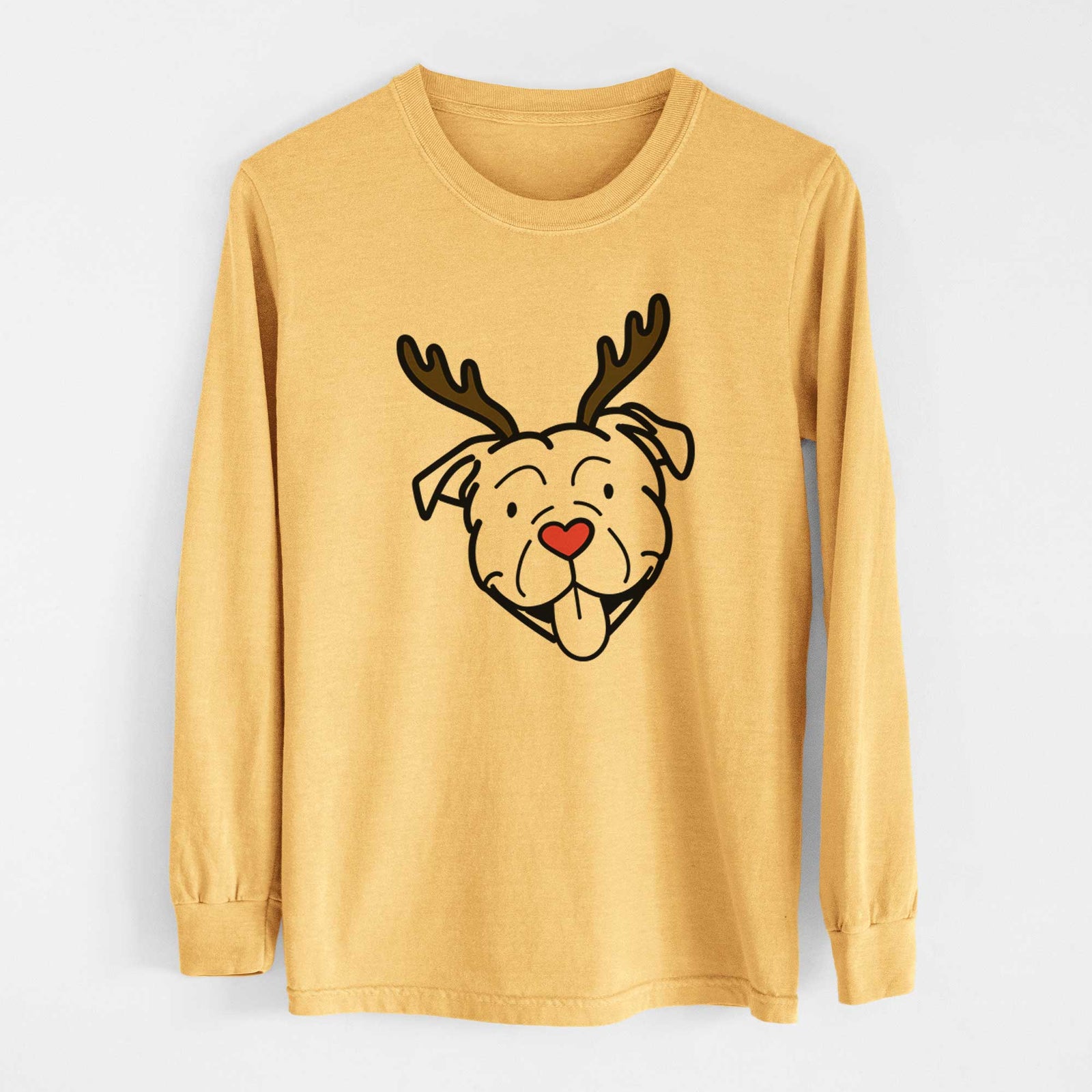 Red Nose American Bulldog - Heavyweight 100% Cotton Long Sleeve