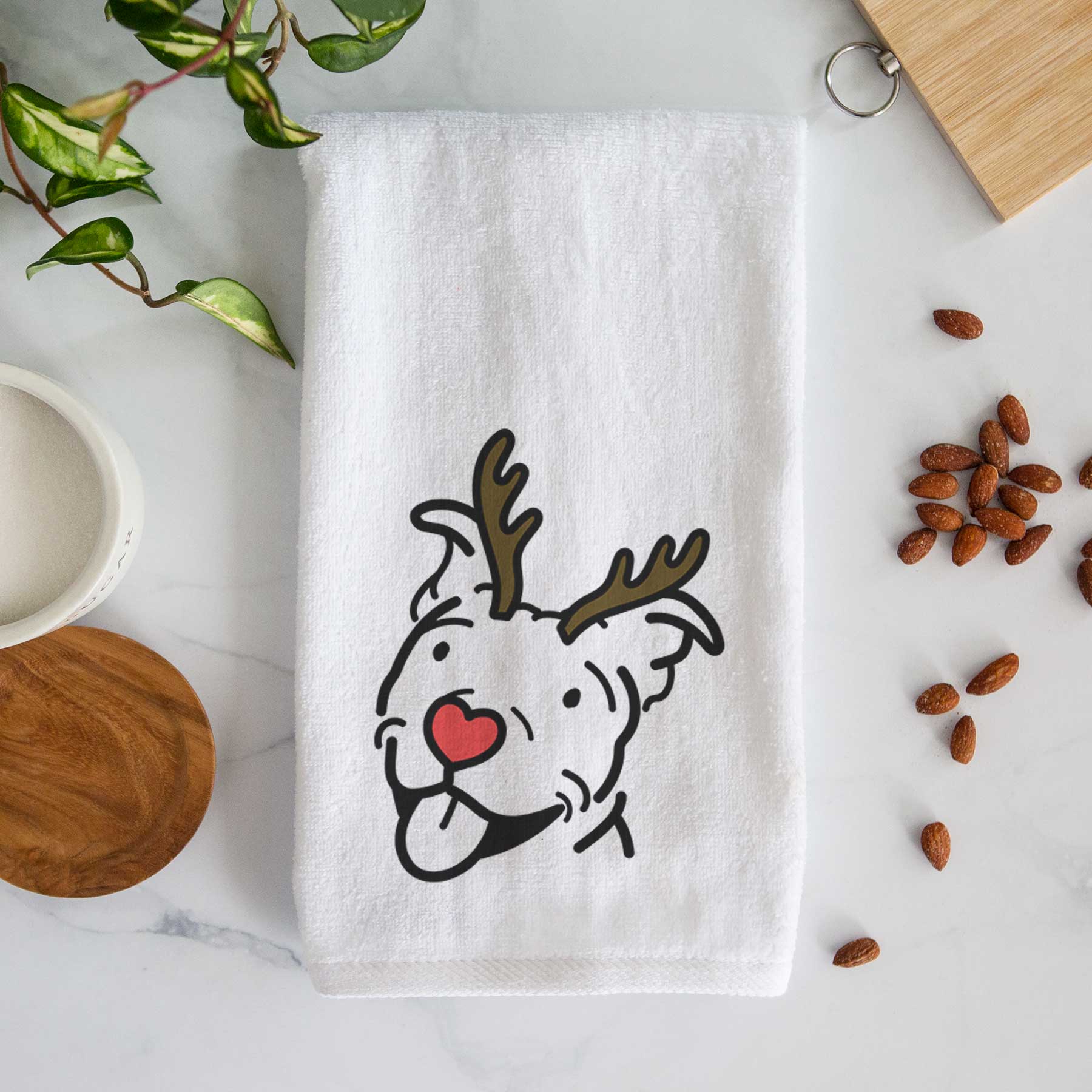 Red Nose Pitbull - Arlo - Decorative Hand Towel