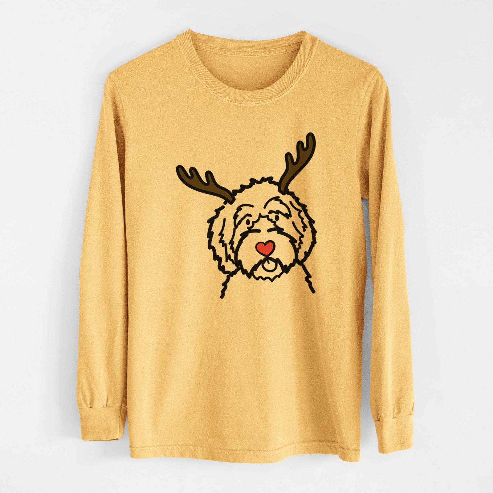 Red Nose Aussiedoodle - Heavyweight 100% Cotton Long Sleeve