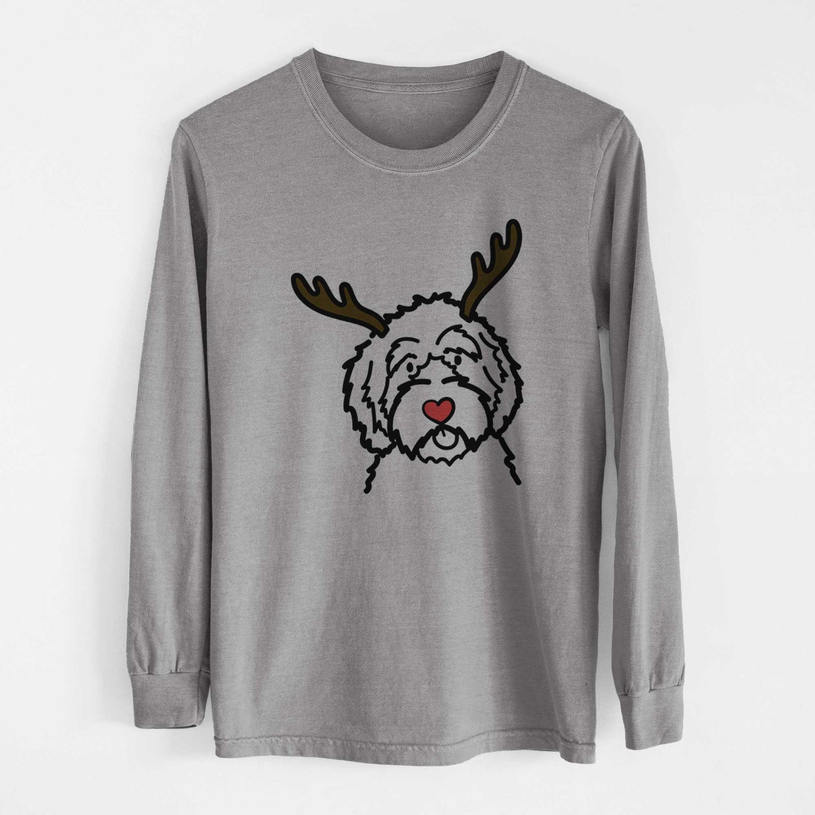 Red Nose Aussiedoodle - Heavyweight 100% Cotton Long Sleeve