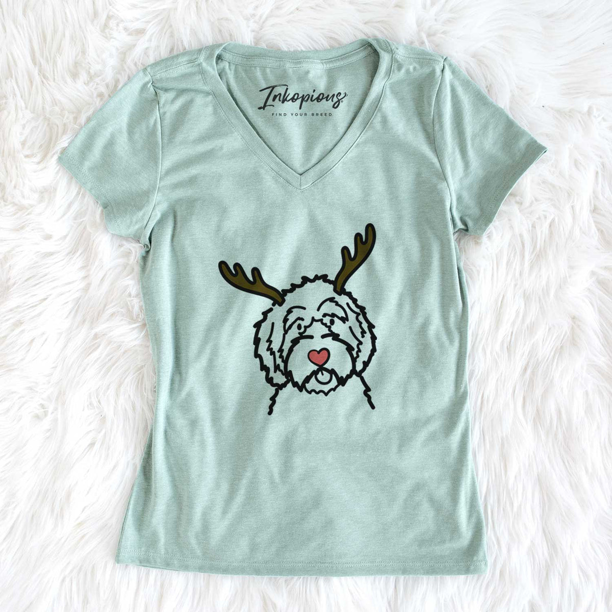 Red Nose Aussiedoodle - Women's V-neck Shirt