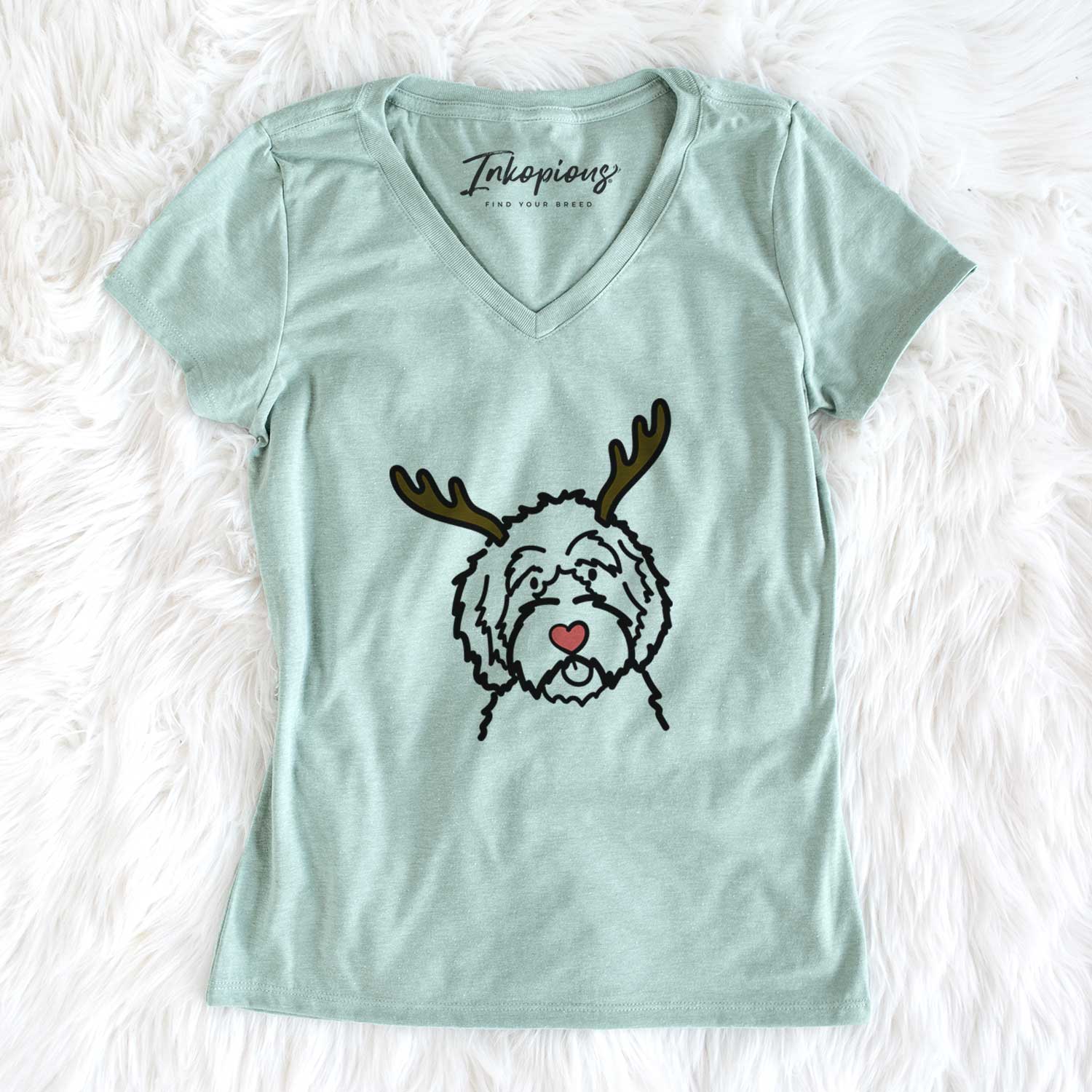 Red Nose Aussiedoodle - Women's V-neck Shirt