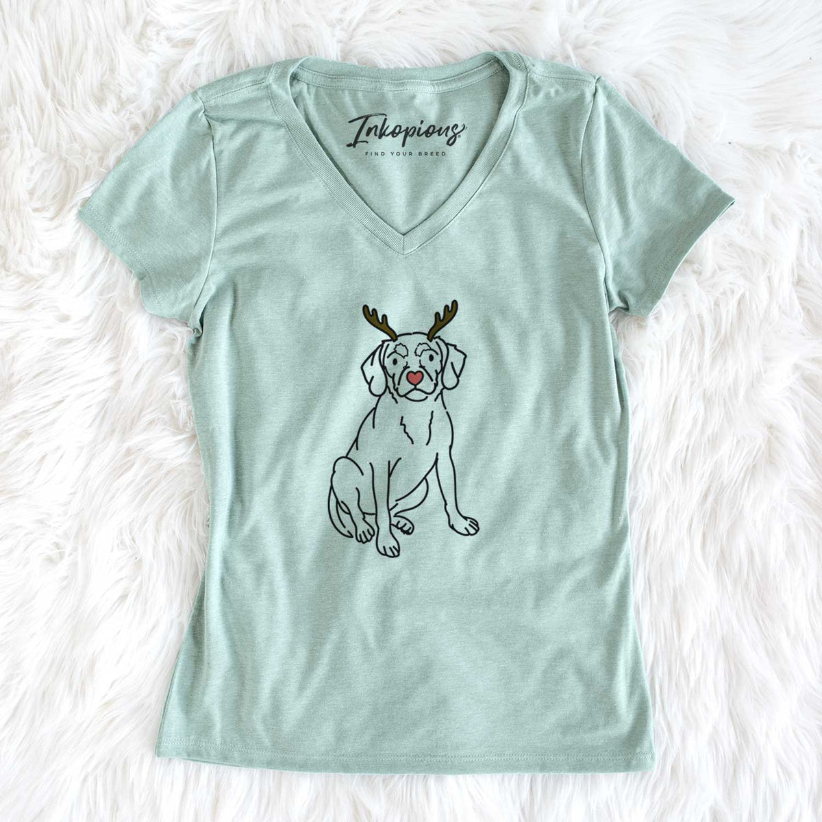 Red Nose Puggle - Babs - Women's V-neck Shirt
