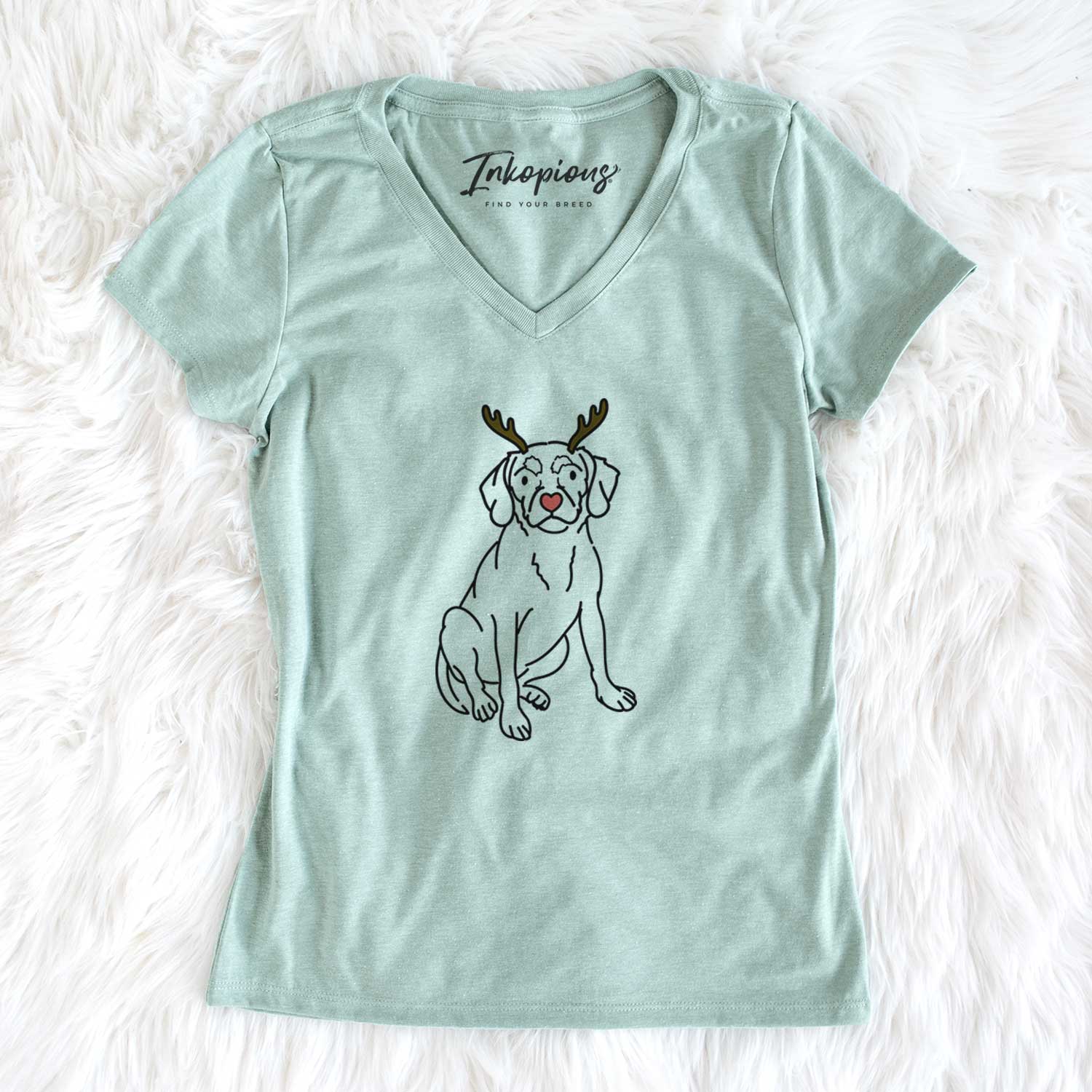Red Nose Puggle - Babs - Women's V-neck Shirt