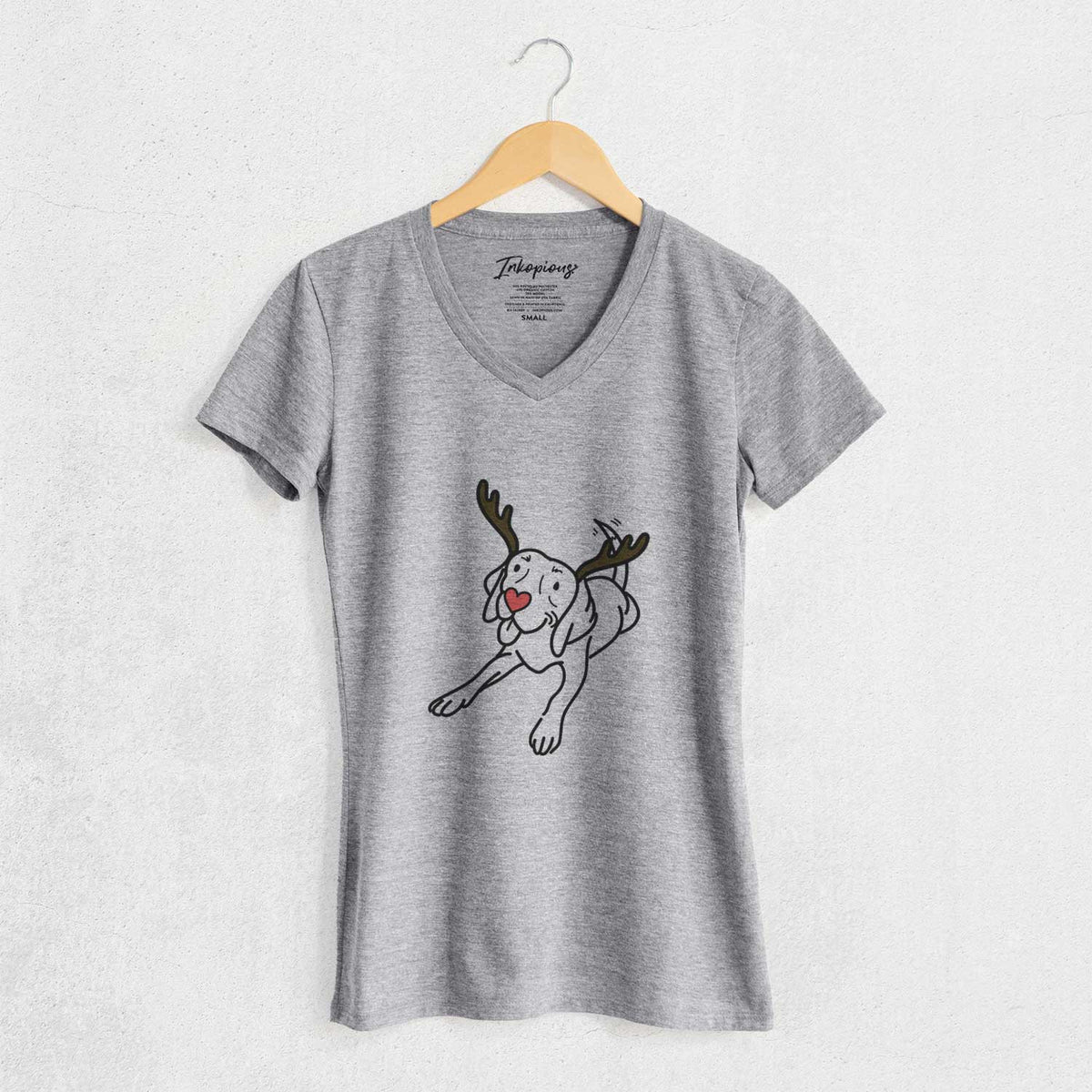 Red Nose Beagle - Bagel - Women's V-neck Shirt