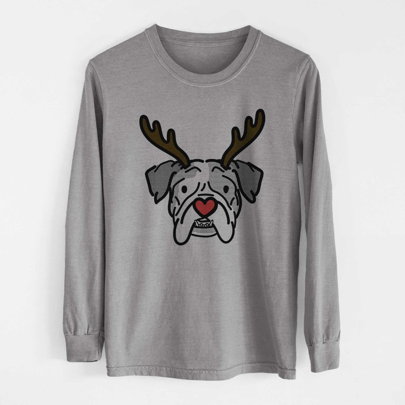 Red Nose English Bulldog - Bailey - Heavyweight 100% Cotton Long Sleeve