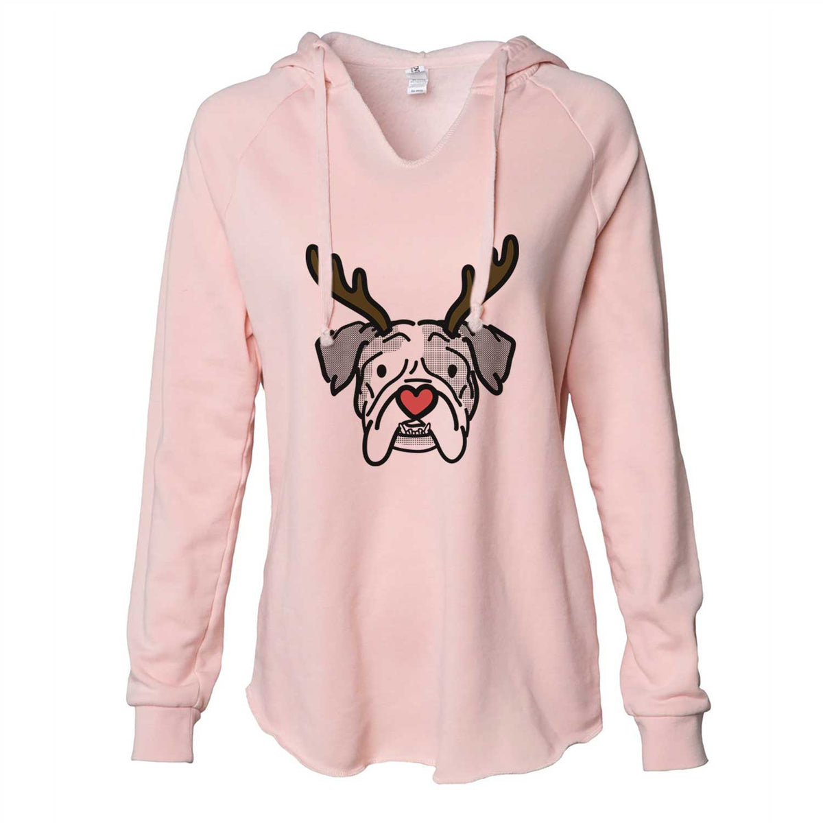 Red Nose English Bulldog - Bailey - Cali Wave Hooded Sweatshirt