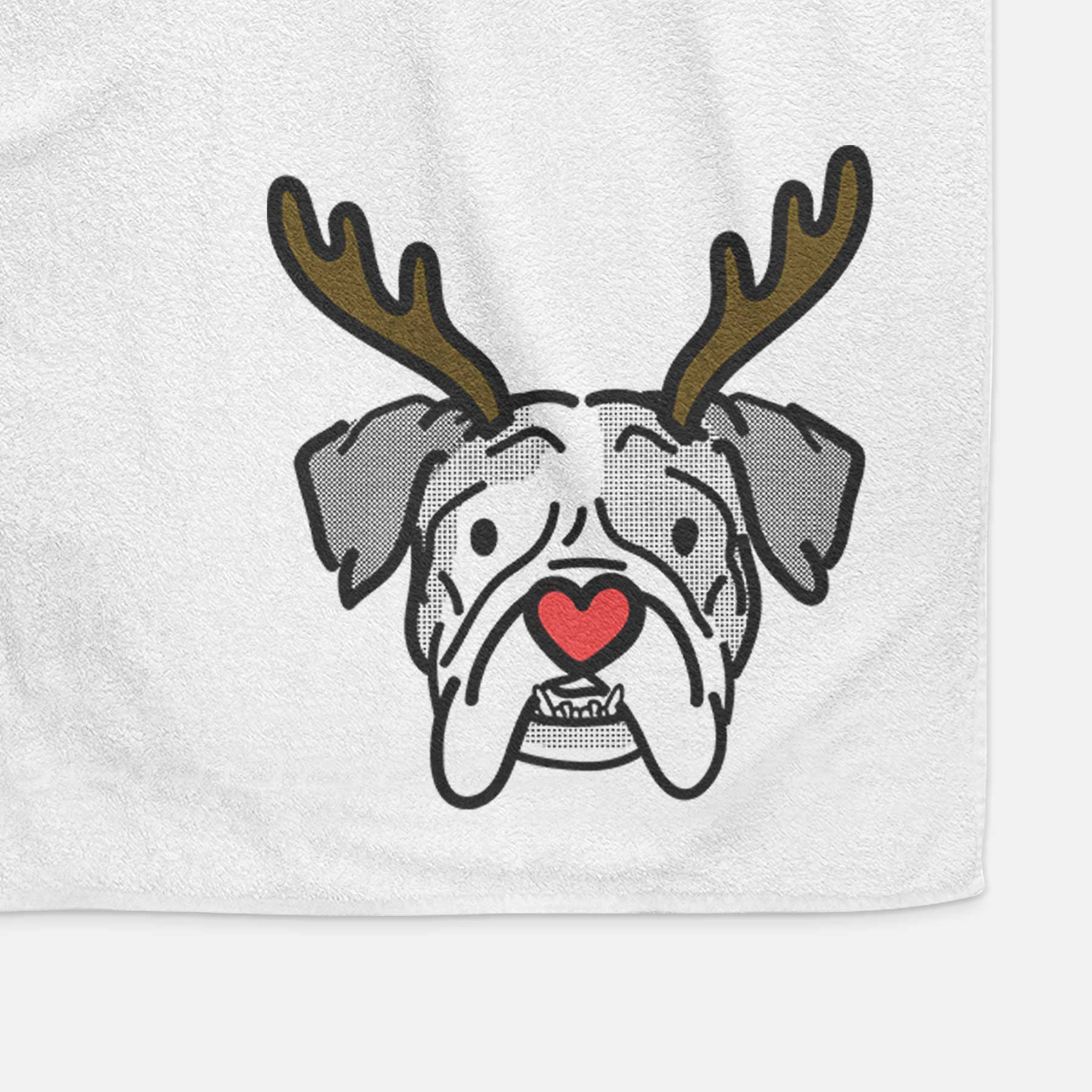 Red Nose English Bulldog - Bailey - Decorative Hand Towel