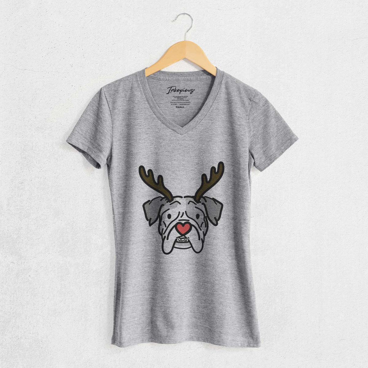 Red Nose English Bulldog - Bailey - Women's V-neck Shirt