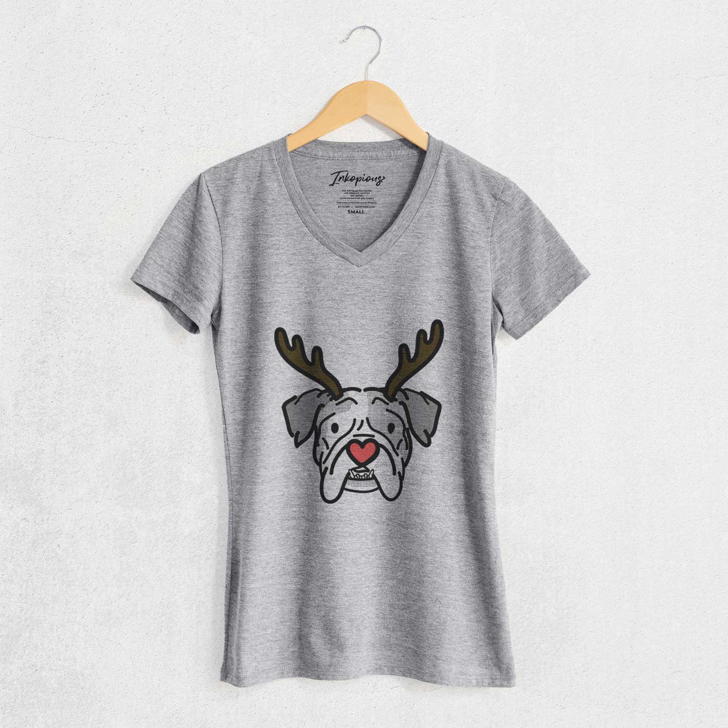Red Nose English Bulldog - Bailey - Women's V-neck Shirt