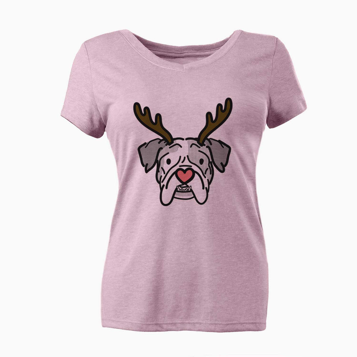 Red Nose English Bulldog - Bailey - Women's V-neck Shirt