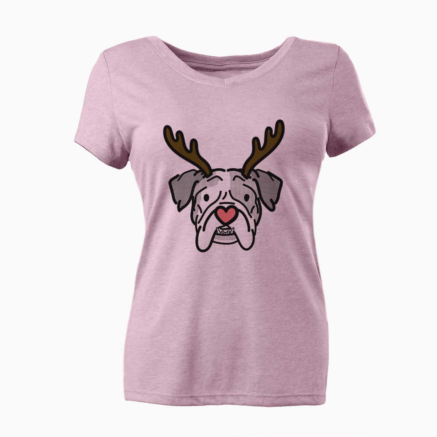 Red Nose English Bulldog - Bailey - Women's V-neck Shirt