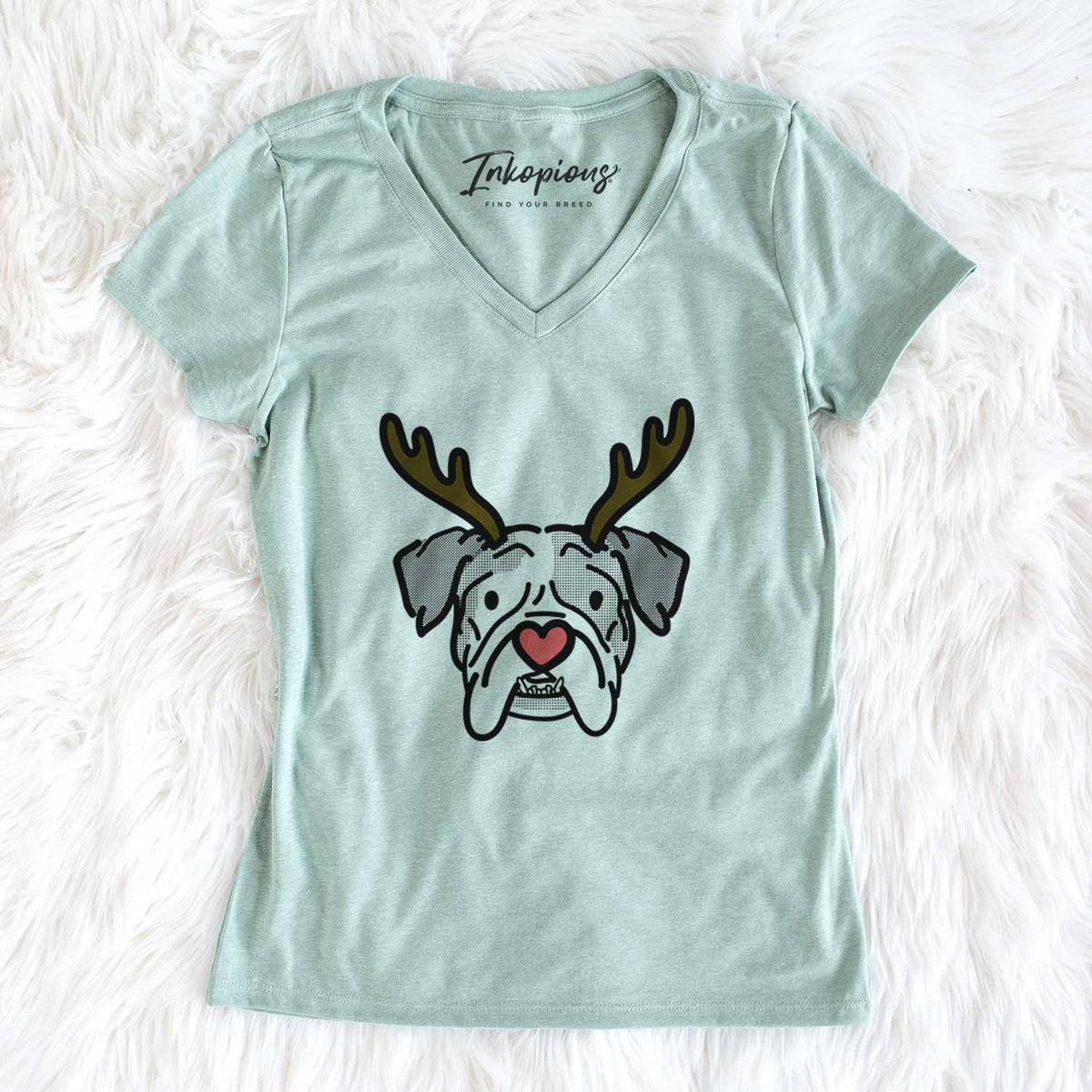 Red Nose English Bulldog - Bailey - Women's V-neck Shirt
