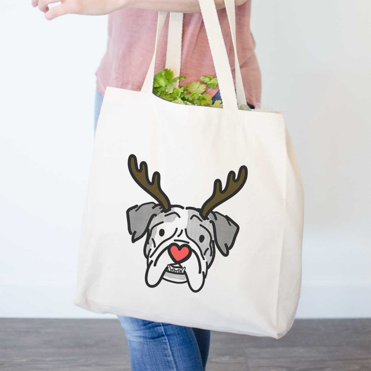 Red Nose English Bulldog - Bailey - Tote Bag