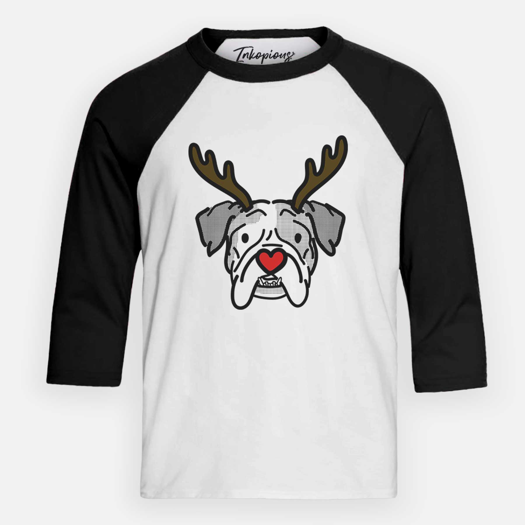 Red Nose English Bulldog - Bailey - Youth 3/4 Long Sleeve