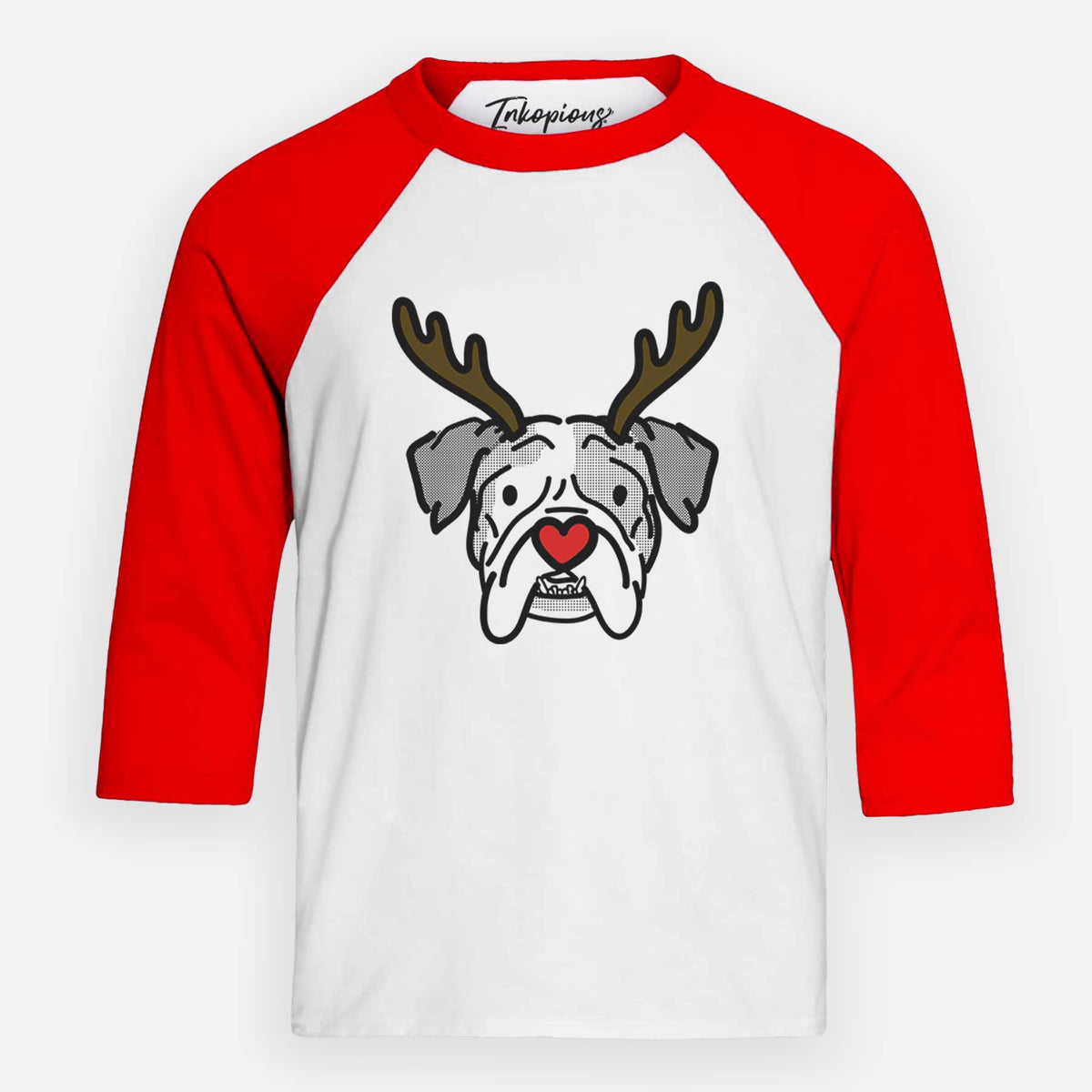 Red Nose English Bulldog - Bailey - Youth 3/4 Long Sleeve