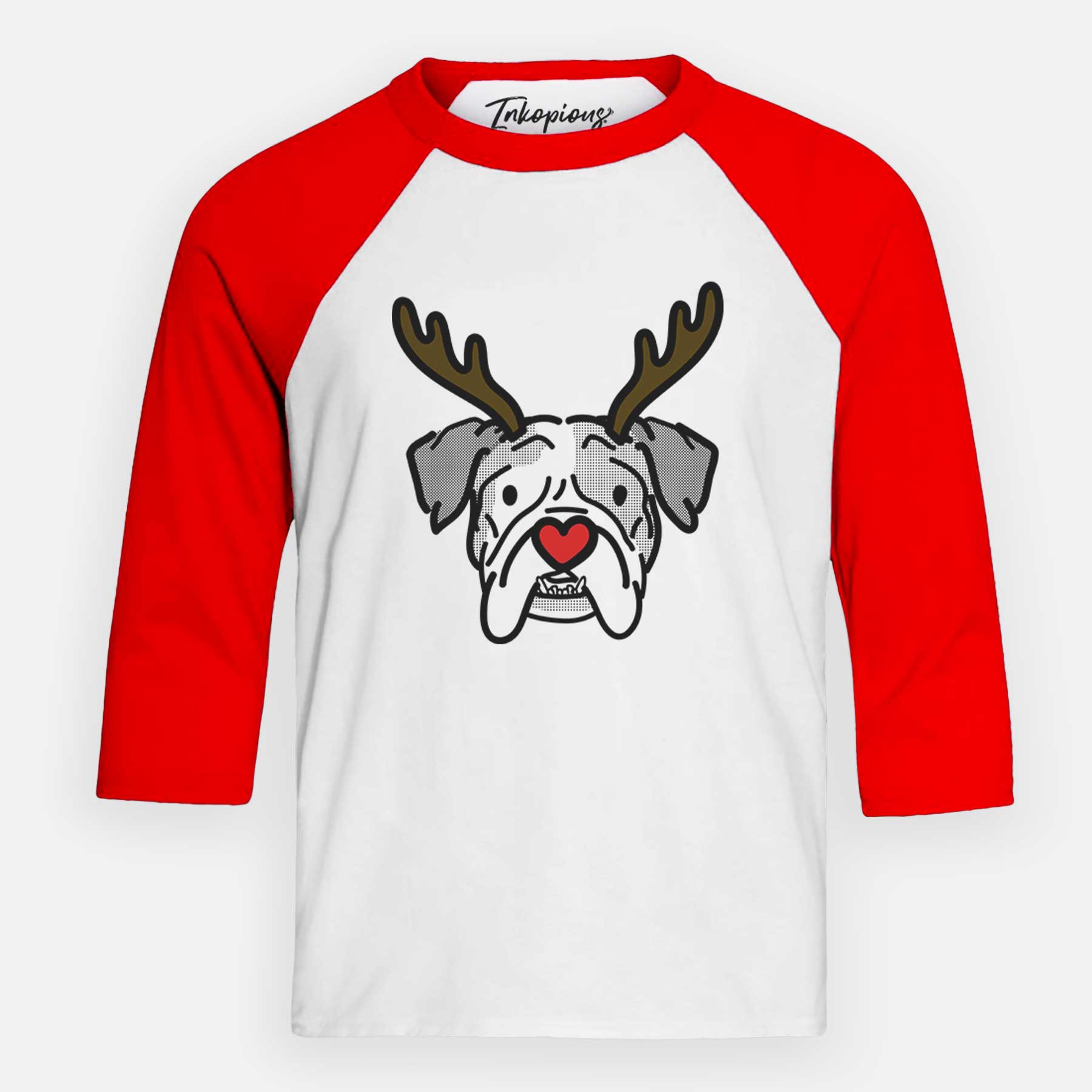 Red Nose English Bulldog - Bailey - Youth 3/4 Long Sleeve