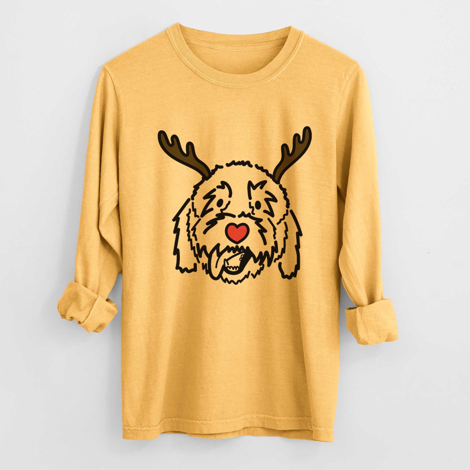 Red Nose Goldendoodle - Barry - Heavyweight 100% Cotton Long Sleeve