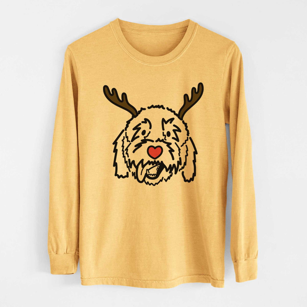 Red Nose Goldendoodle - Barry - Heavyweight 100% Cotton Long Sleeve