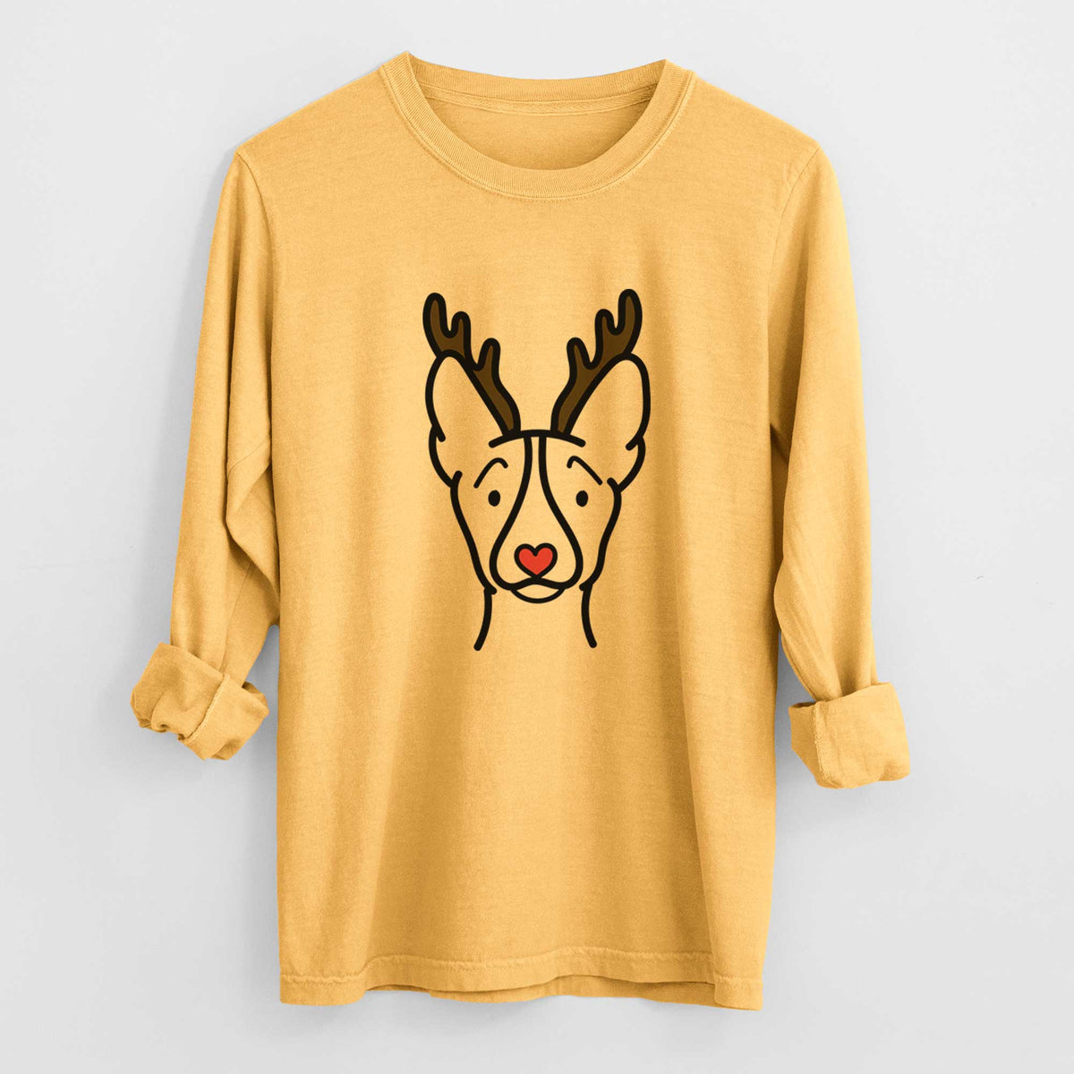 Red Nose Basenji - Heavyweight 100% Cotton Long Sleeve