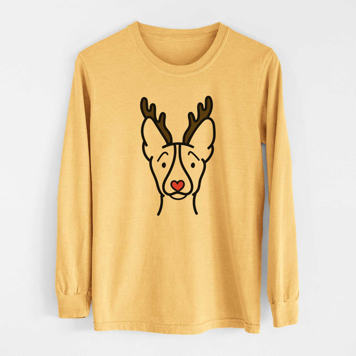 Red Nose Basenji - Heavyweight 100% Cotton Long Sleeve