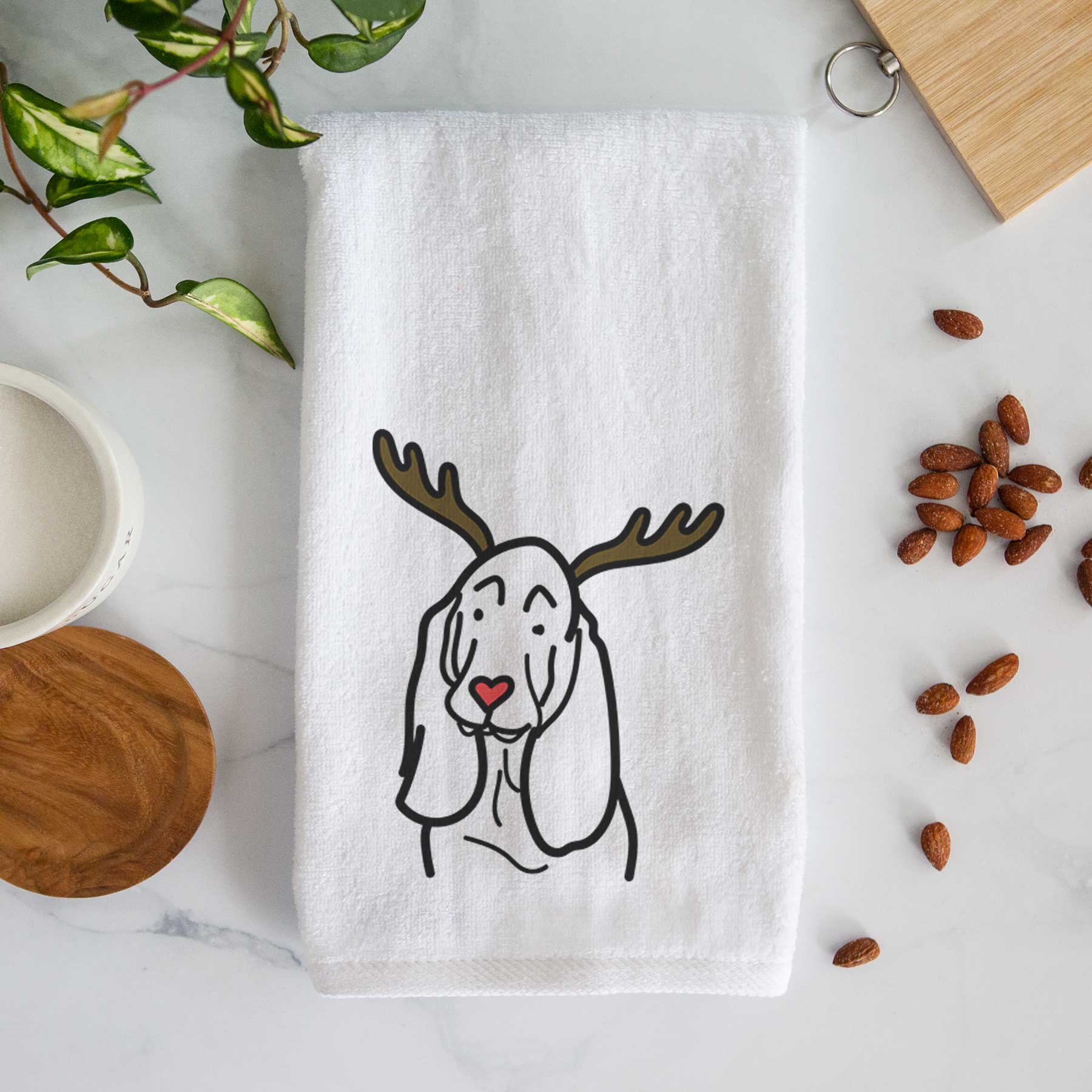 Red Nose Basset Hound - Decorative Hand Towel