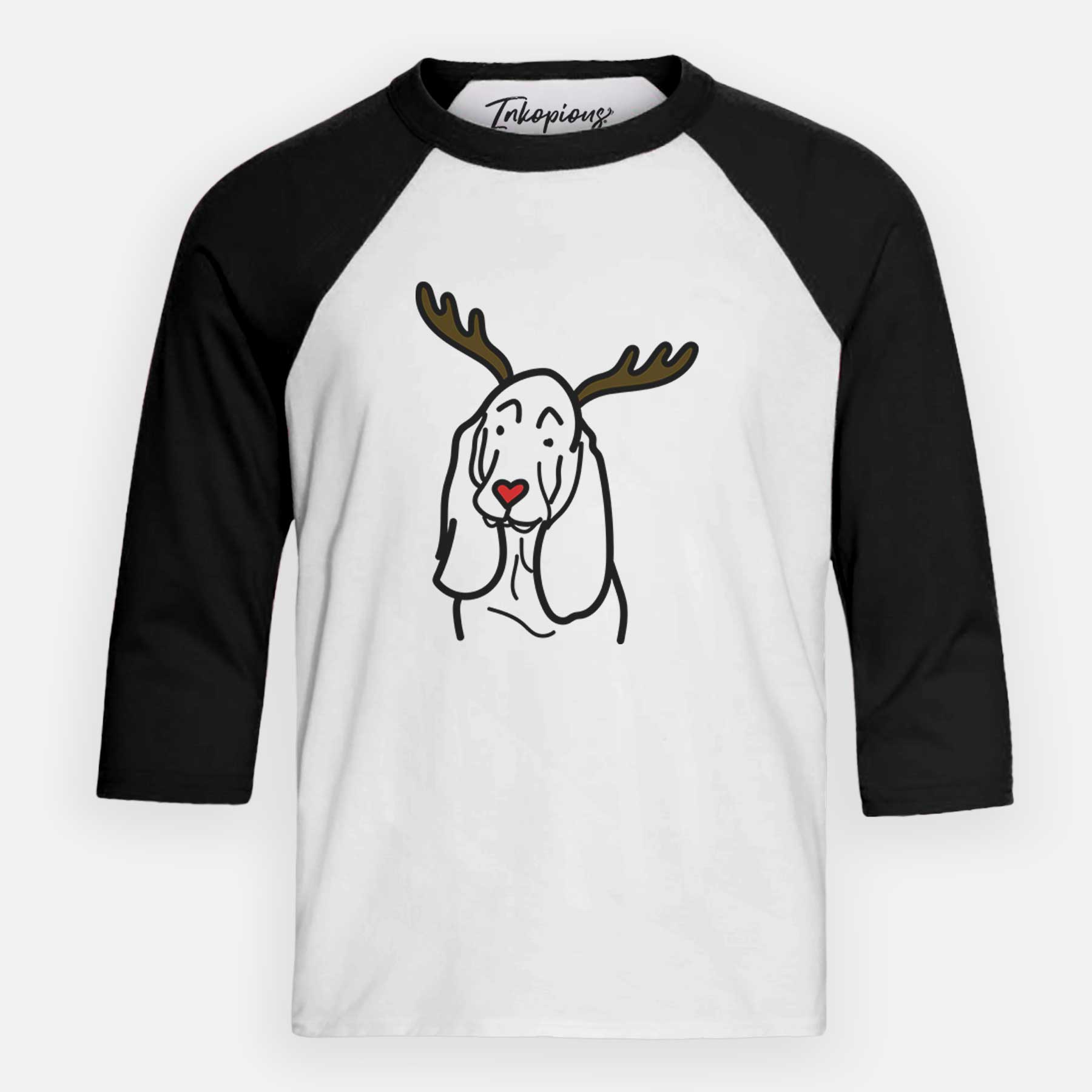 Red Nose Basset Hound - Youth 3/4 Long Sleeve