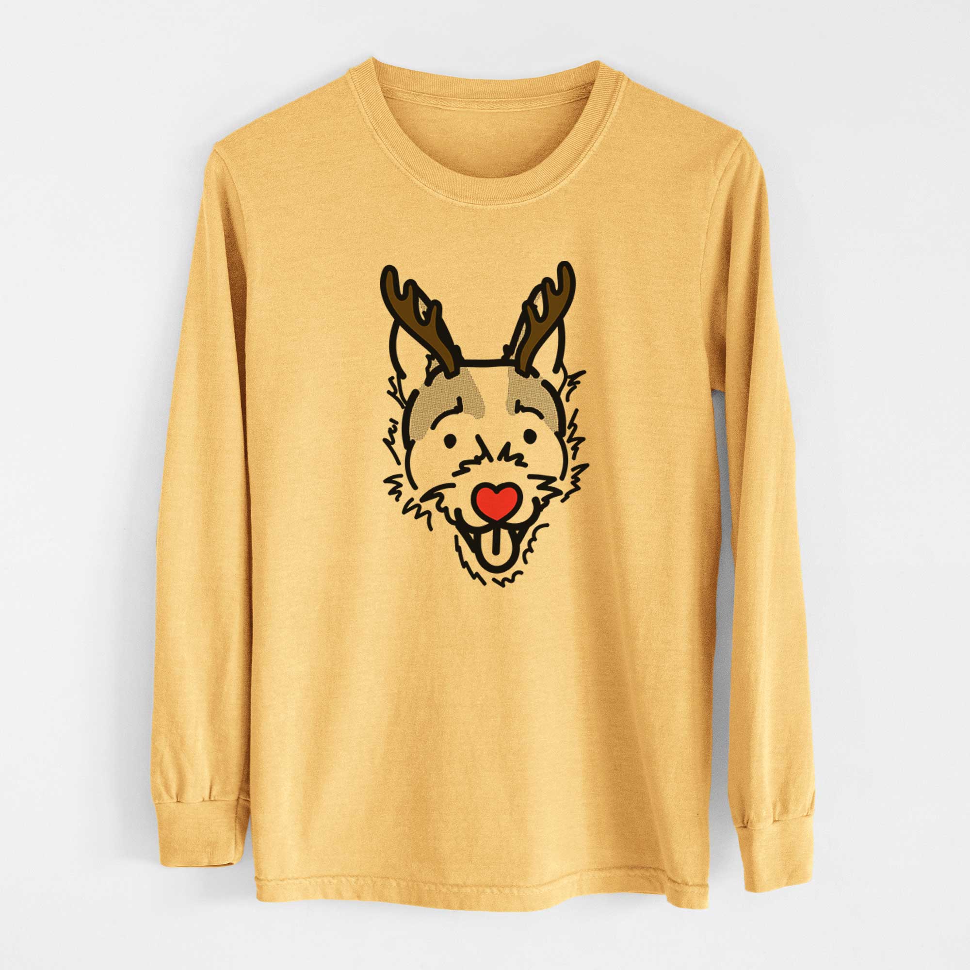 Red Nose Jack Russell Terrier - Baxter - Heavyweight 100% Cotton Long Sleeve