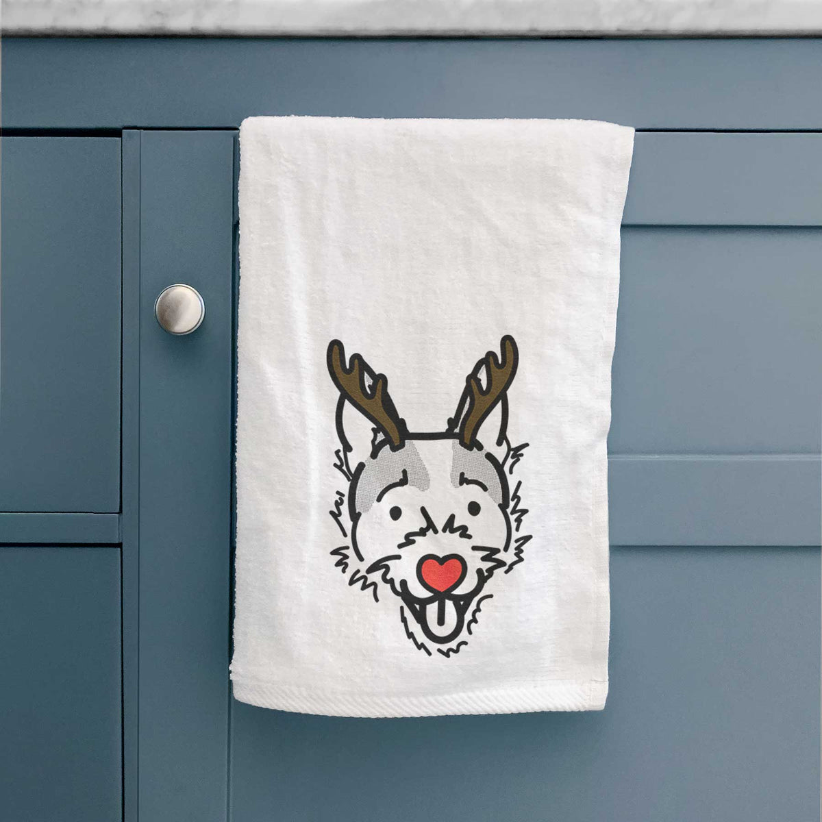 Red Nose Jack Russell Terrier - Baxter - Decorative Hand Towel