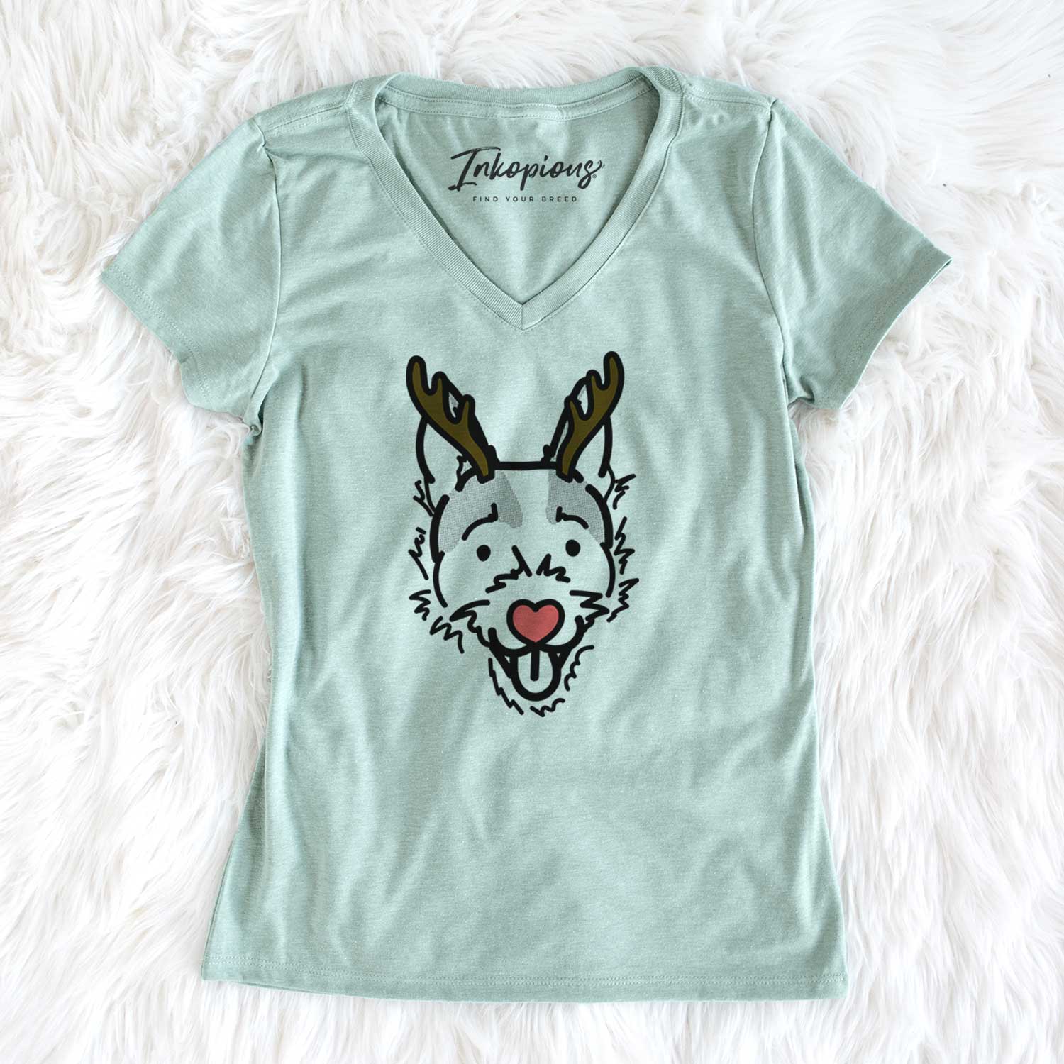 Red Nose Jack Russell Terrier - Baxter - Women's V-neck Shirt