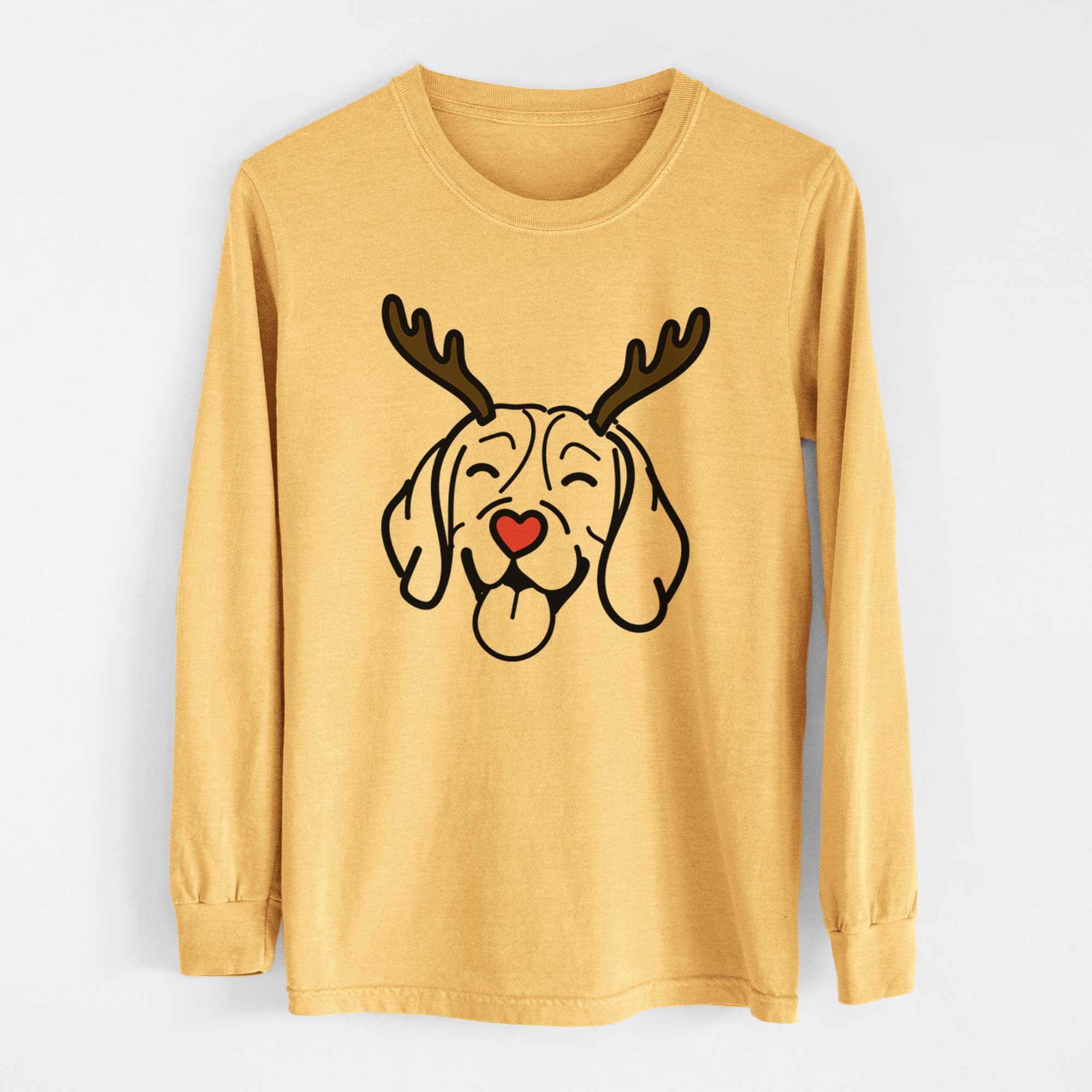 Red Nose Beagle - Heavyweight 100% Cotton Long Sleeve