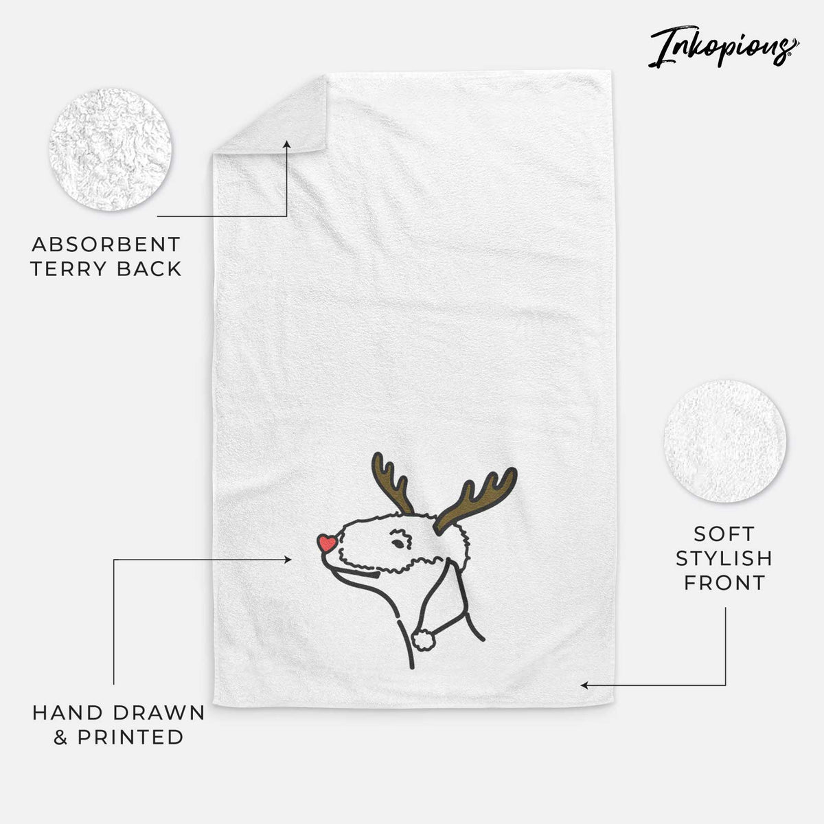 Red Nose Bedlington Terrier - Decorative Hand Towel