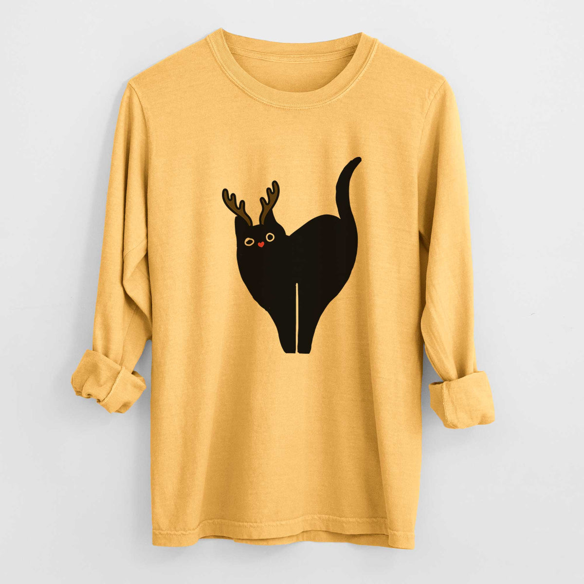 Red Nose Black Cat - Bella - Heavyweight 100% Cotton Long Sleeve