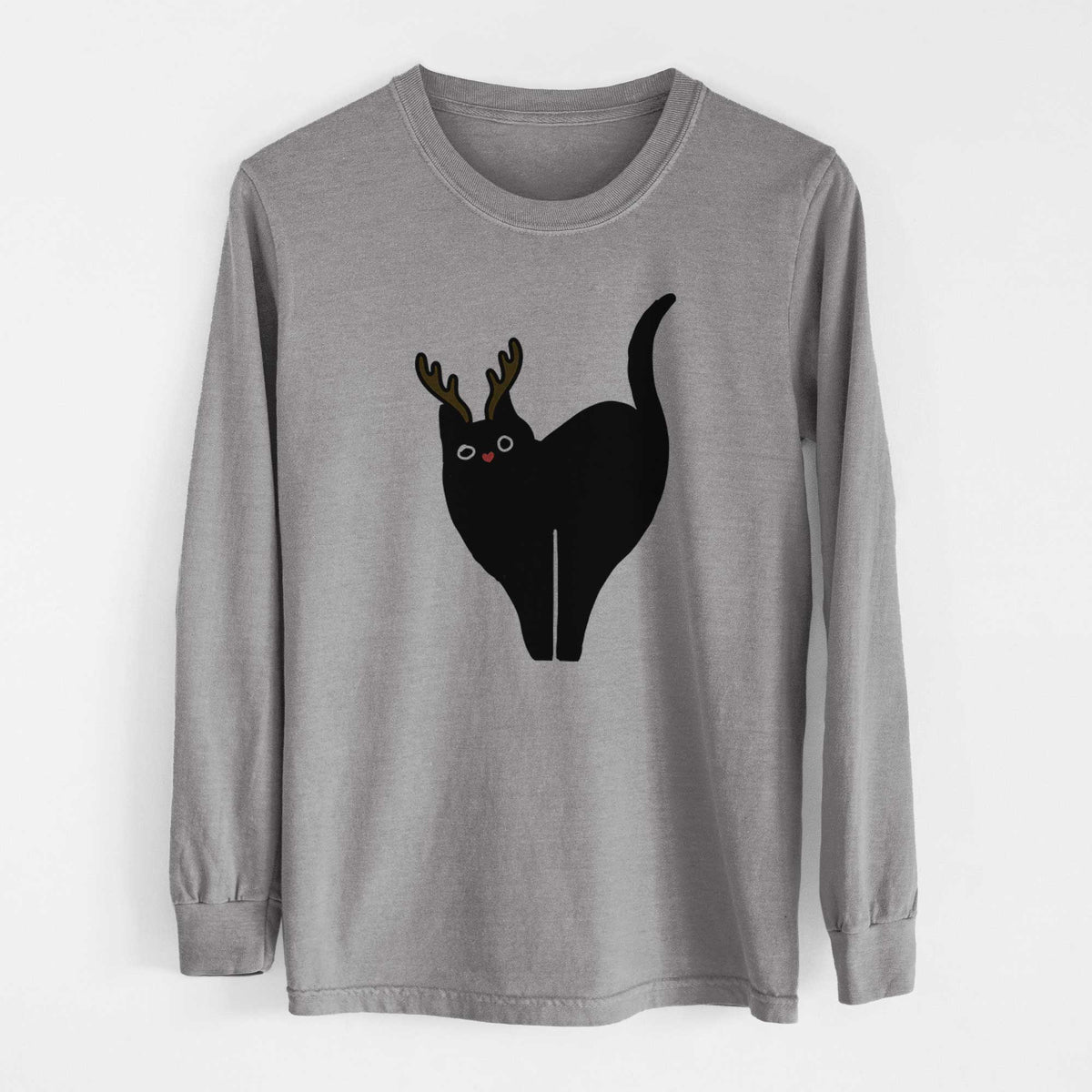 Red Nose Black Cat - Bella - Heavyweight 100% Cotton Long Sleeve
