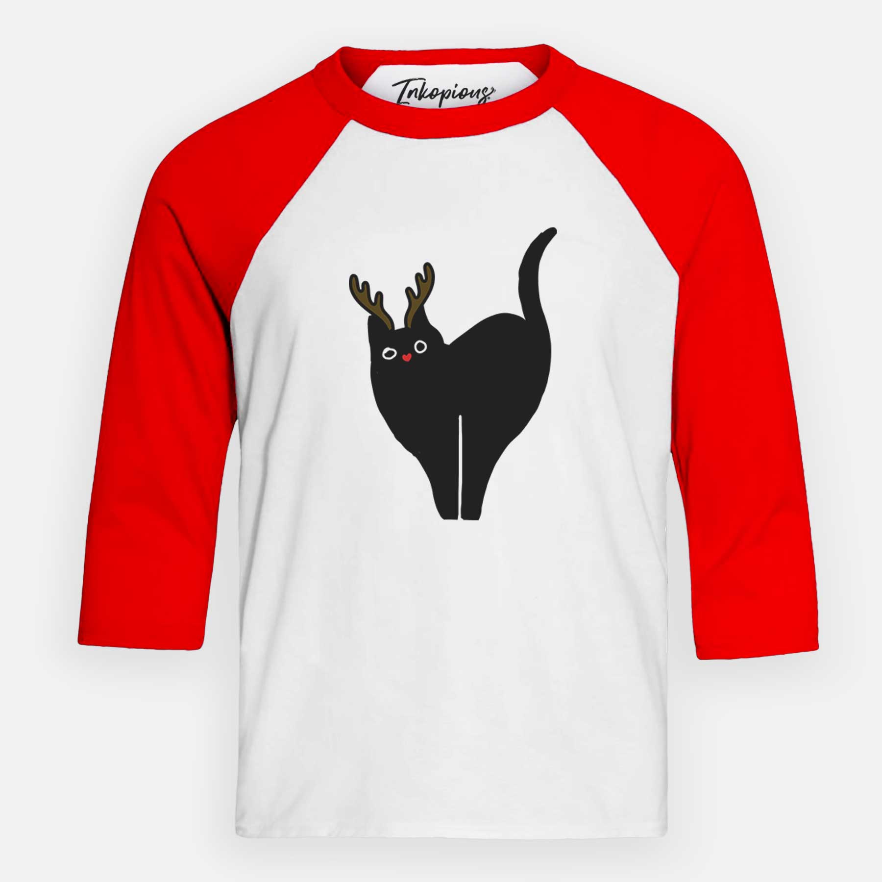 Red Nose Black Cat - Bella - Youth 3/4 Long Sleeve