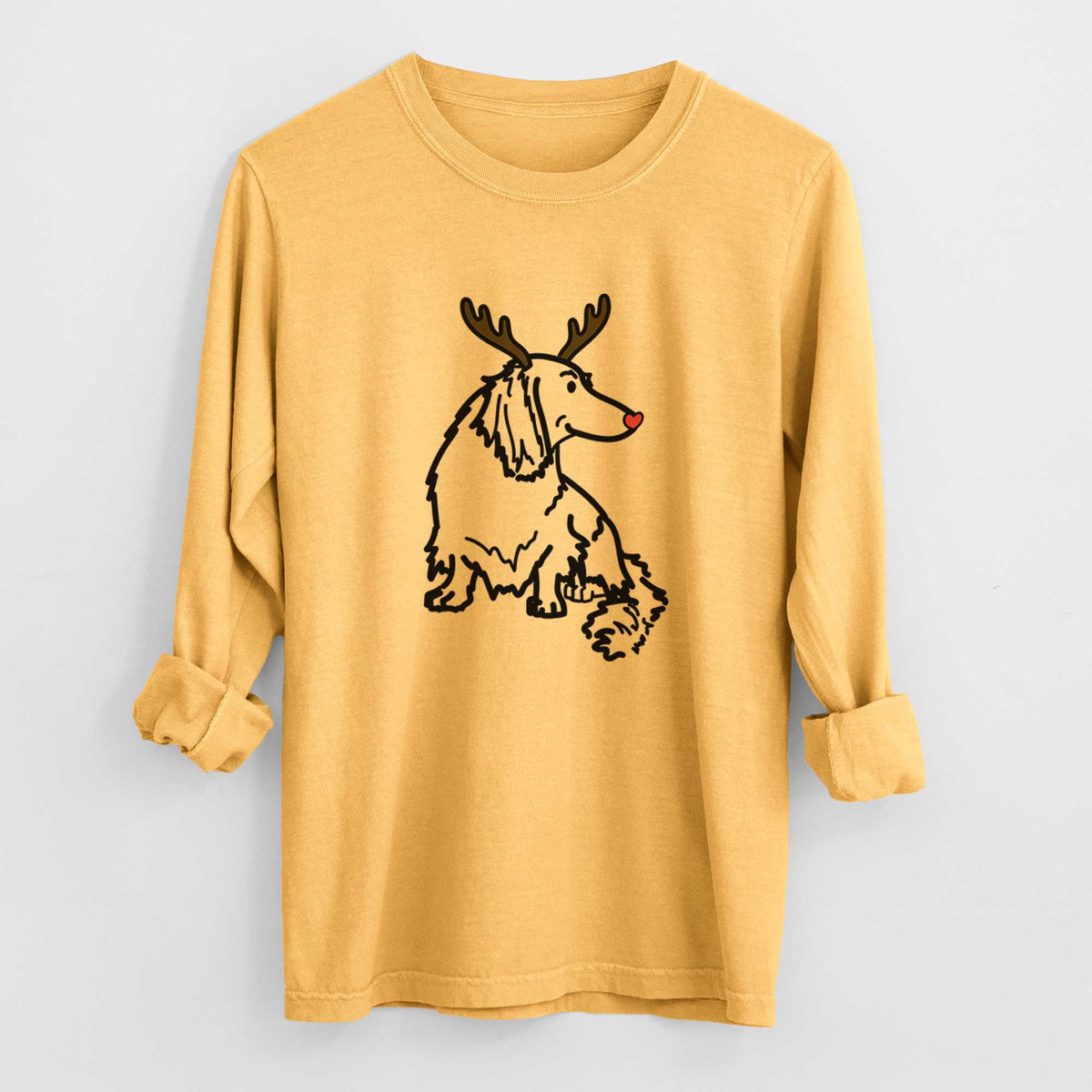 Red Nose Dachshund - Bella - Heavyweight 100% Cotton Long Sleeve