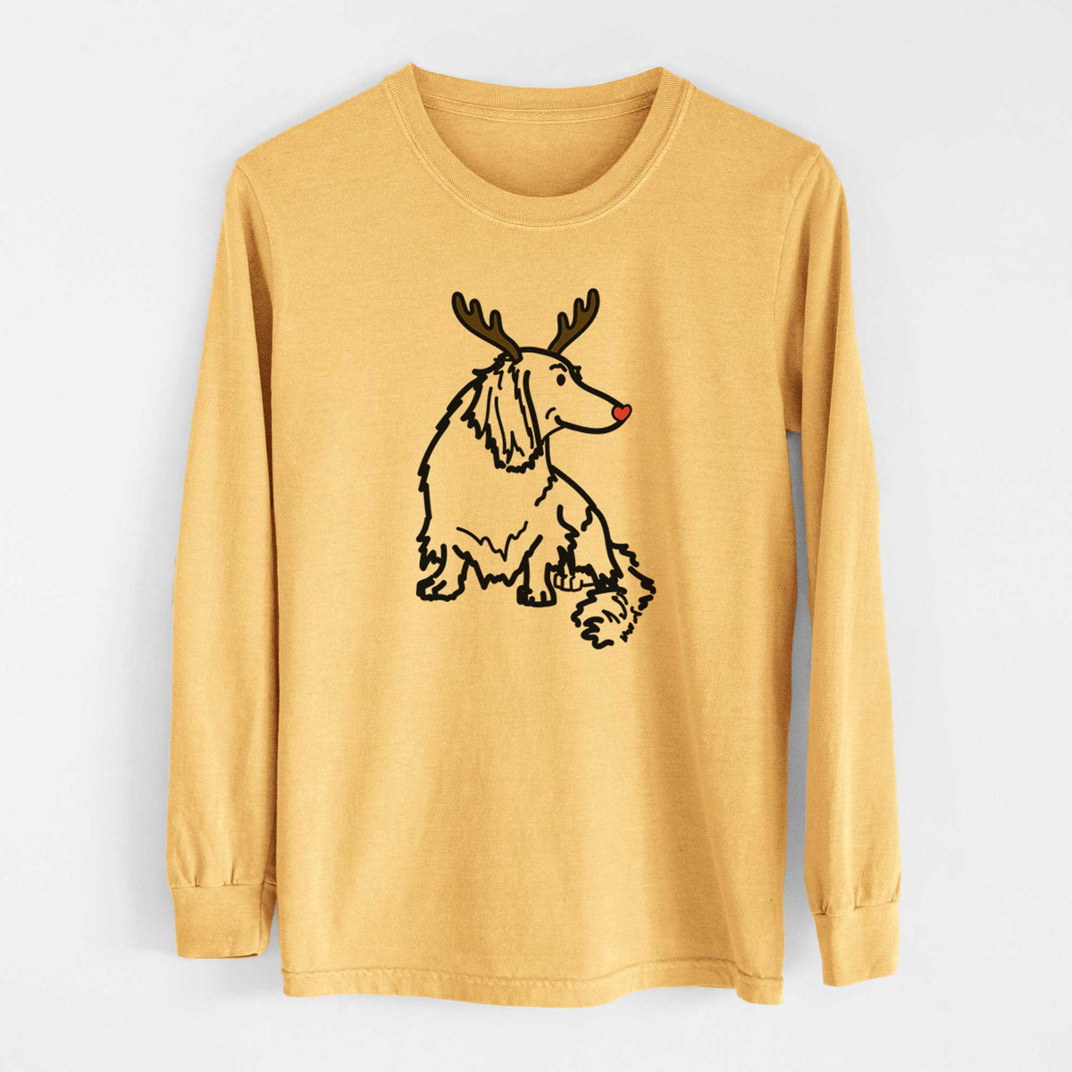 Red Nose Dachshund - Bella - Heavyweight 100% Cotton Long Sleeve