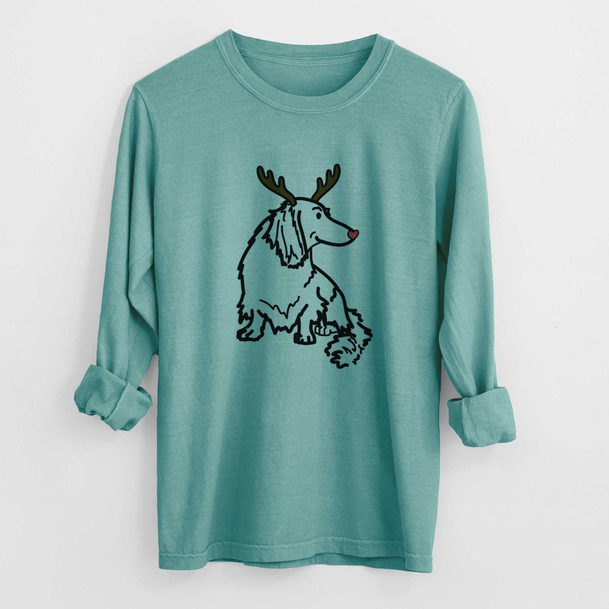 Red Nose Dachshund - Bella - Heavyweight 100% Cotton Long Sleeve