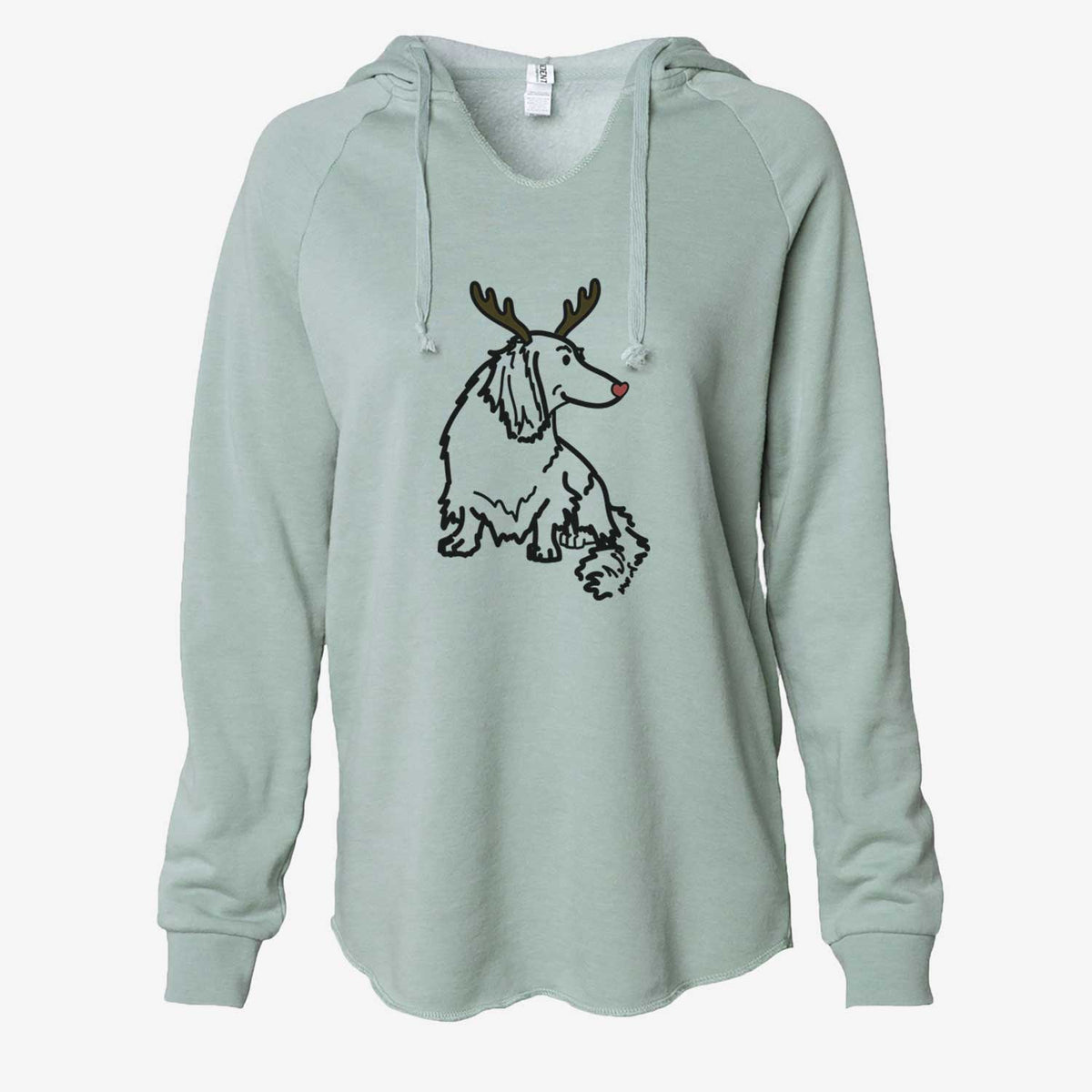 Red Nose Dachshund - Bella - Cali Wave Hooded Sweatshirt