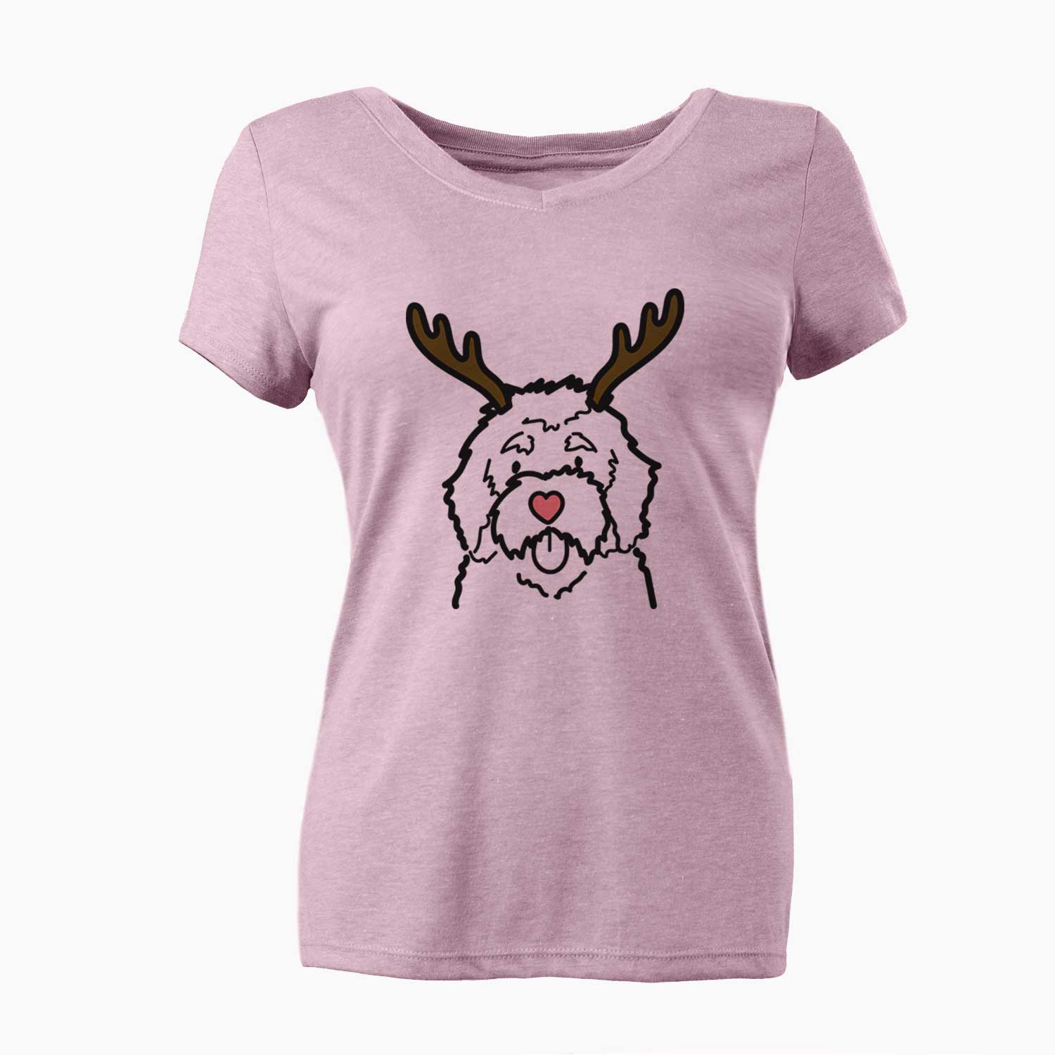 Red Nose Bernedoodle - Women's V-neck Shirt