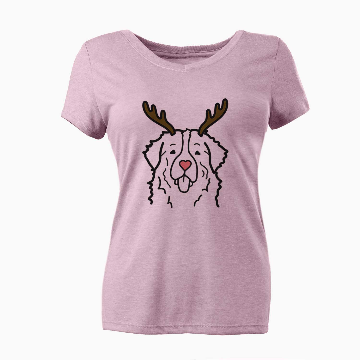 Red Nose Bernese Mountain Dog - Women's V-neck Shirt