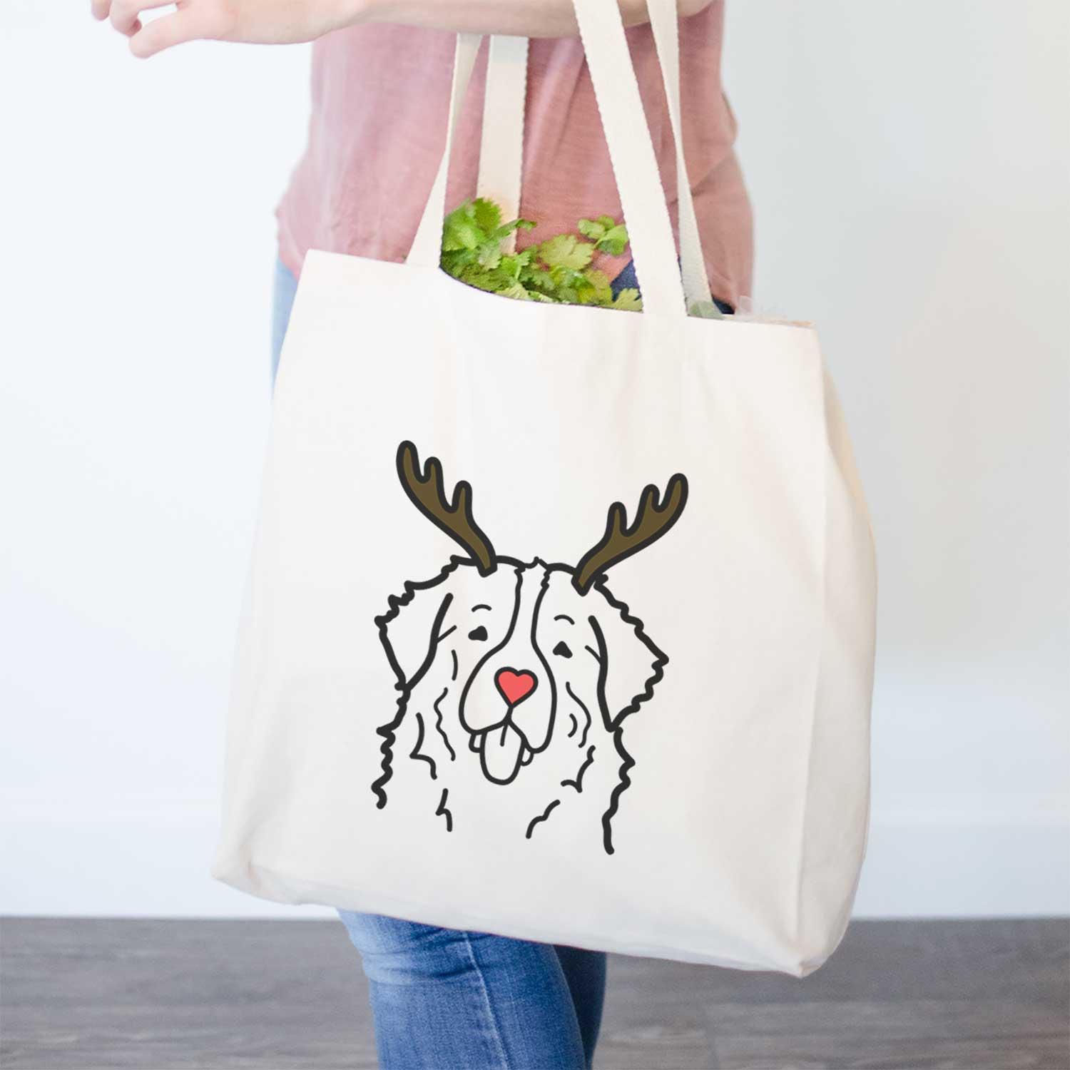 Red Nose Bernese Mountain Dog - Tote Bag