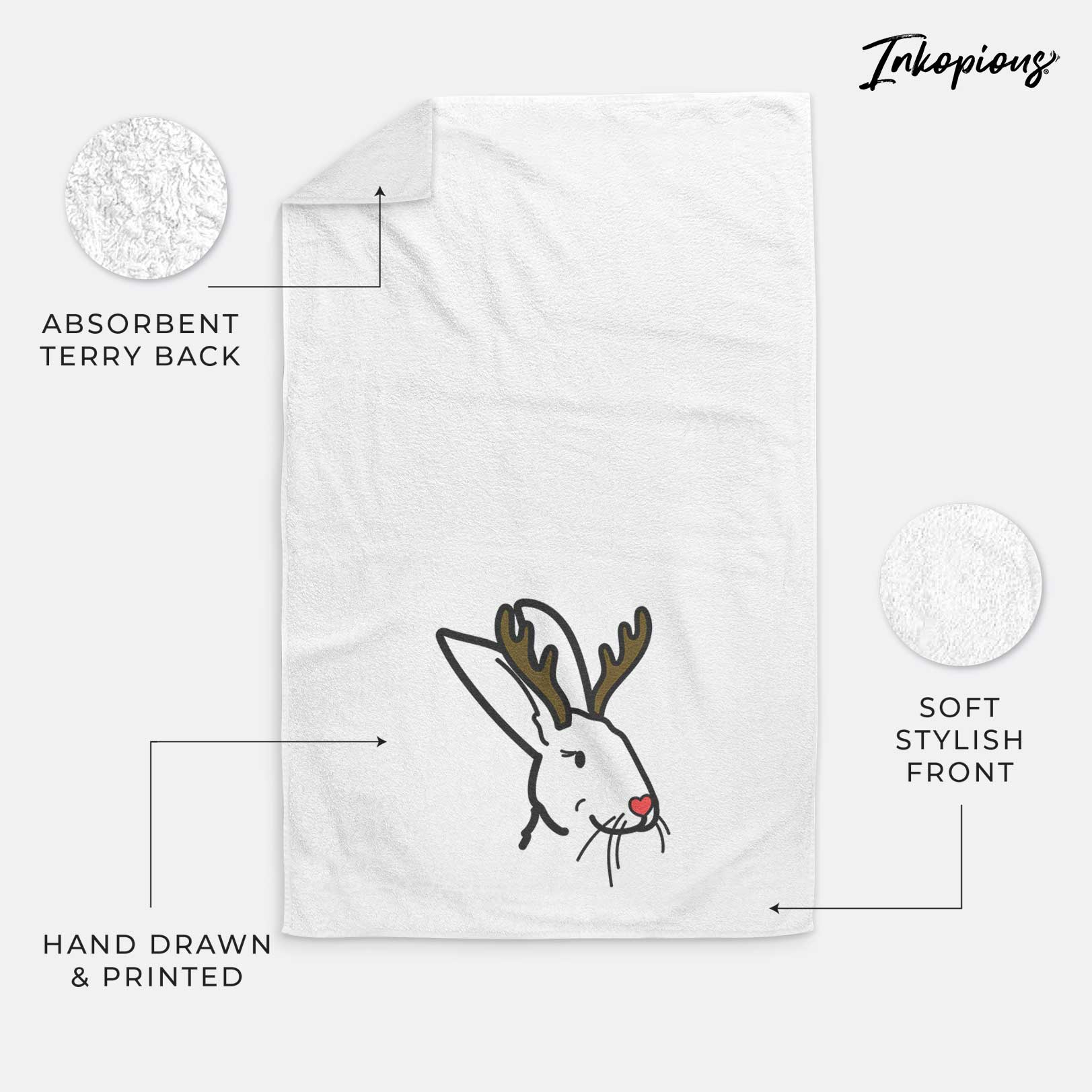 Red Nose Rex Rabbit - Betsy - Decorative Hand Towel