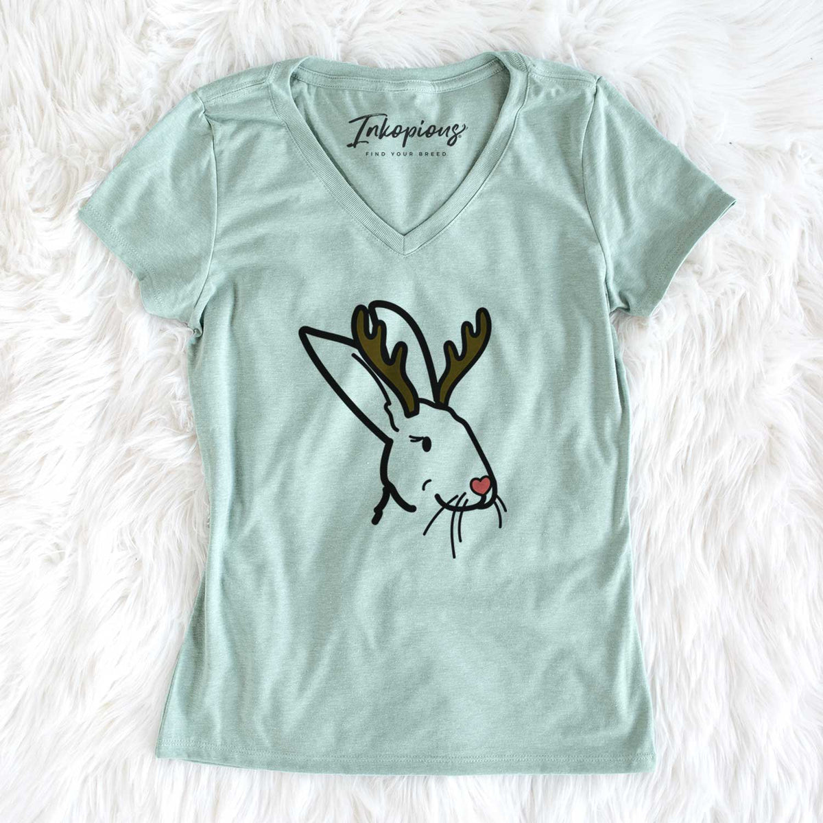 Red Nose Rex Rabbit - Betsy - Women&#39;s V-neck Shirt