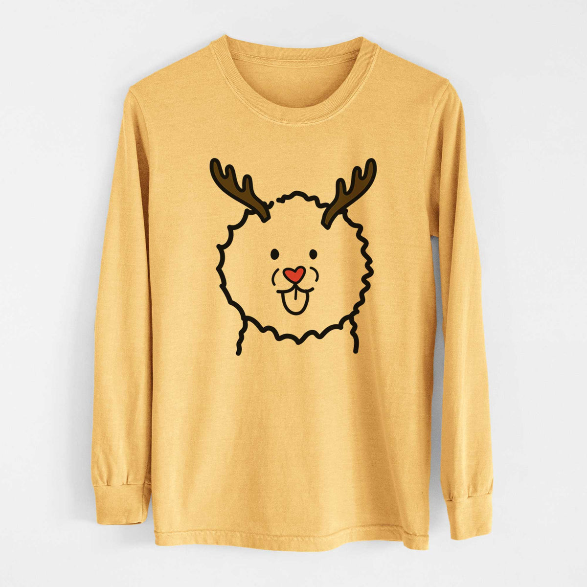 Red Nose Bichon Frise - Heavyweight 100% Cotton Long Sleeve