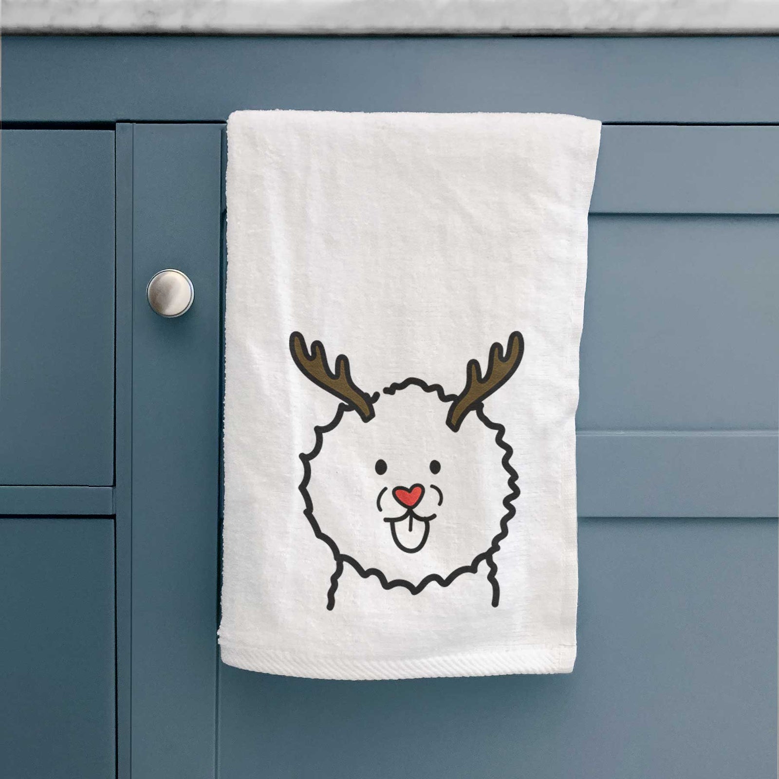 Red Nose Bichon Frise - Decorative Hand Towel