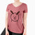 Red Nose Bichon Frise - Women's V-neck Shirt