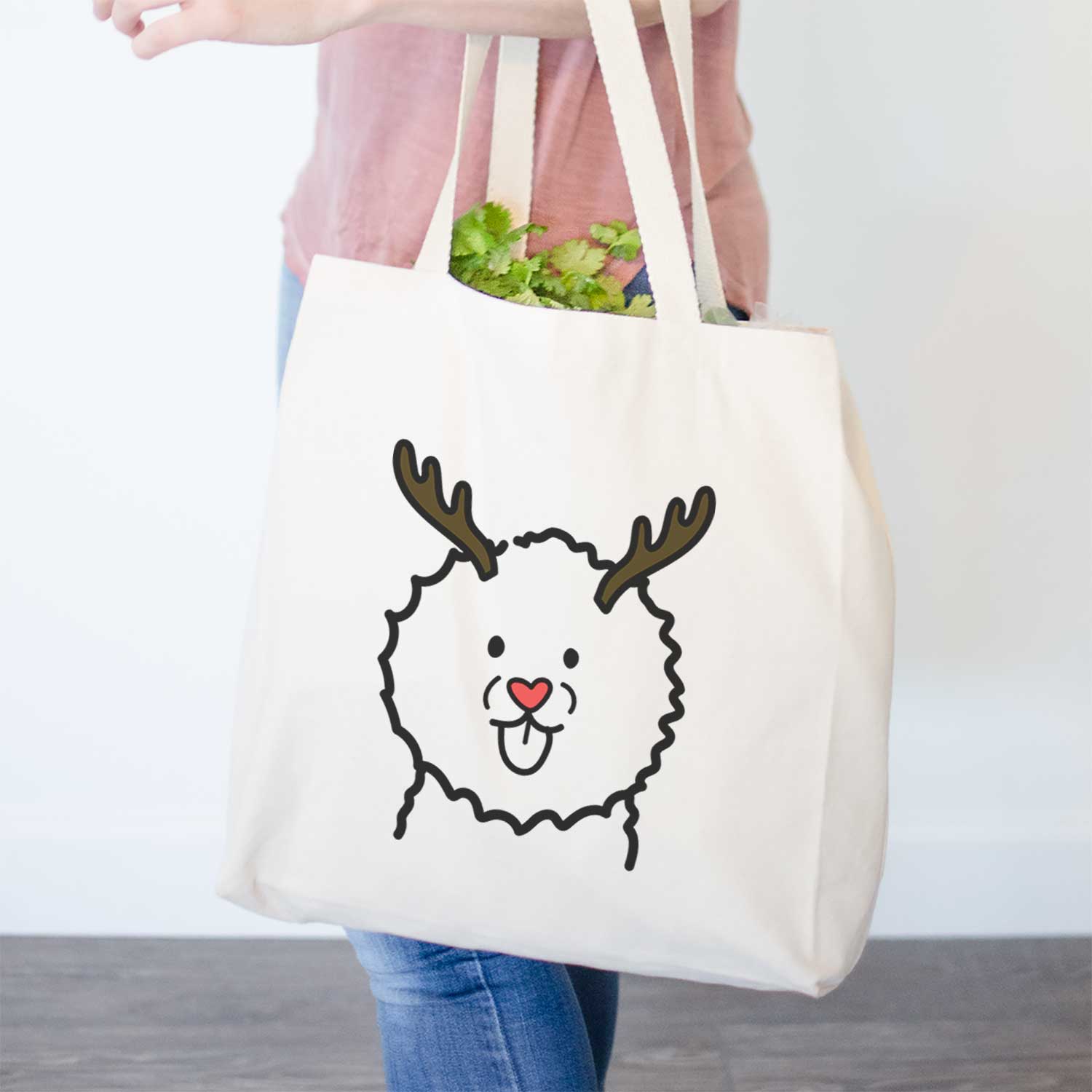 Red Nose Bichon Frise - Tote Bag