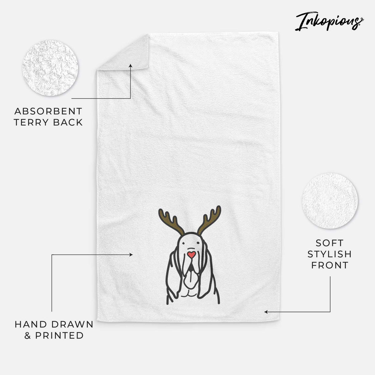 Red Nose Bloodhound - Decorative Hand Towel