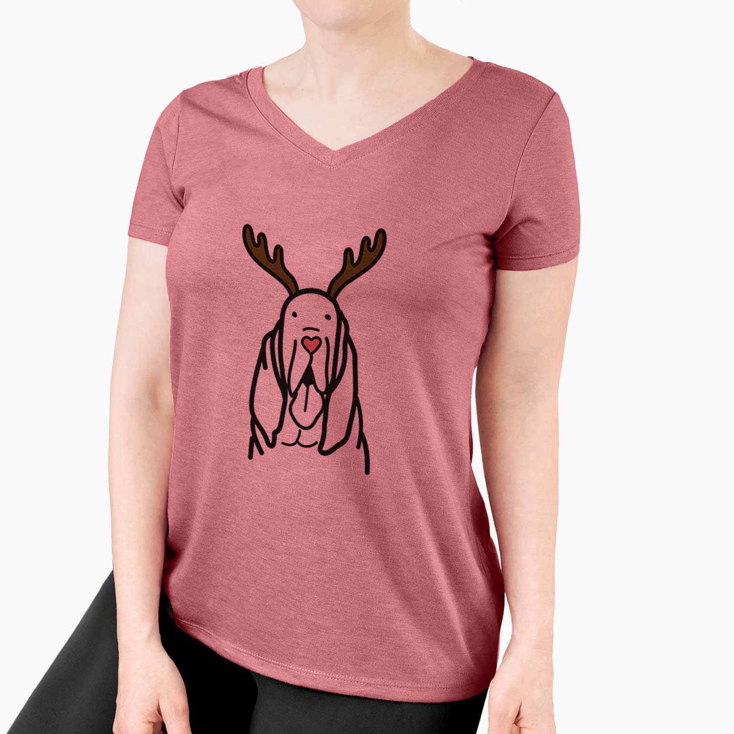 Red Nose Bloodhound - Women's V-neck Shirt